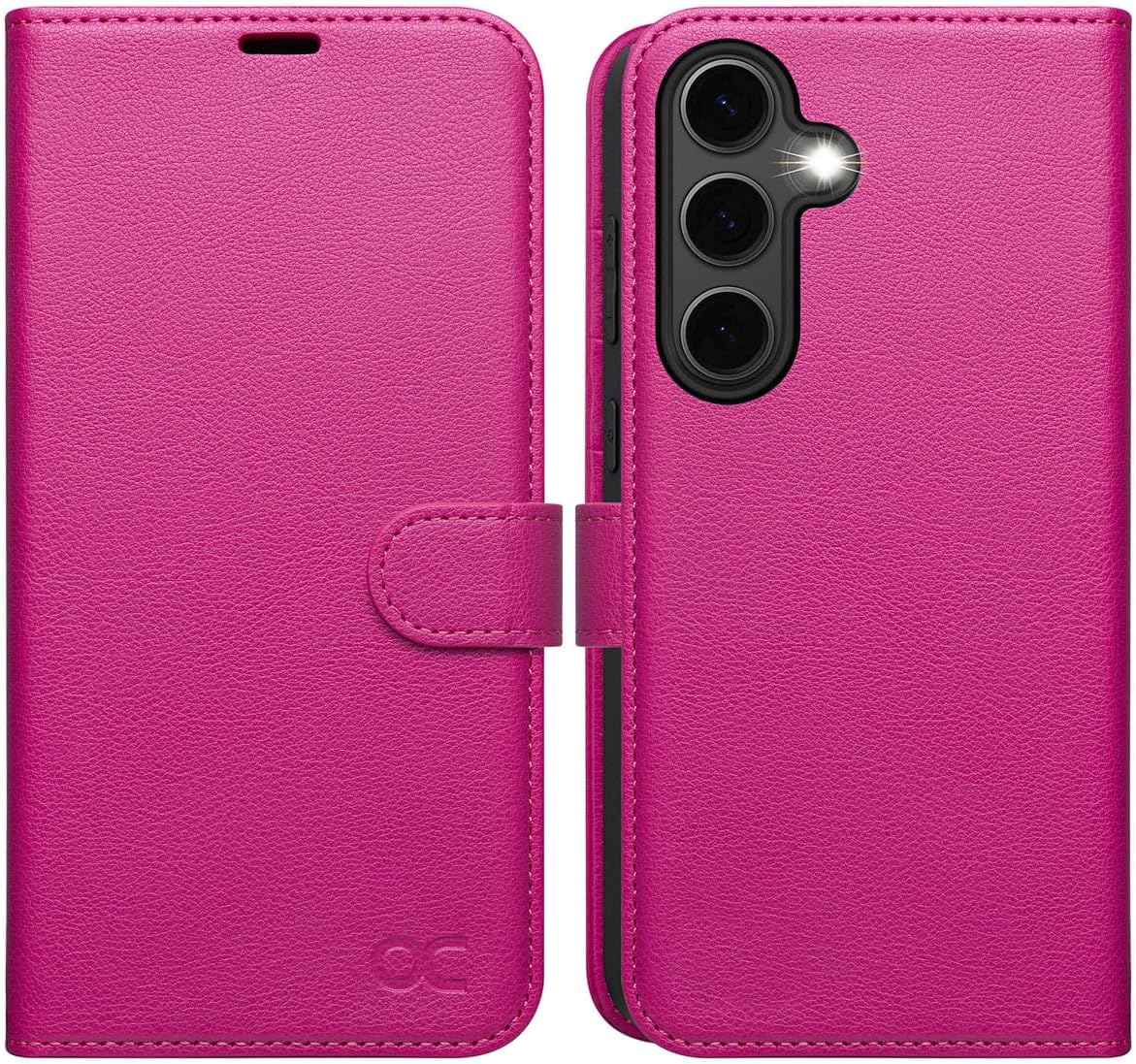 OCASE Compatible with Samsung Galaxy S24 FE Wallet Case, PU Leather Flip Folio Case with Card Holders RFID Blocking Kickstand [Shockproof TPU Inner Shell] Phone Cover 2024 - Rose