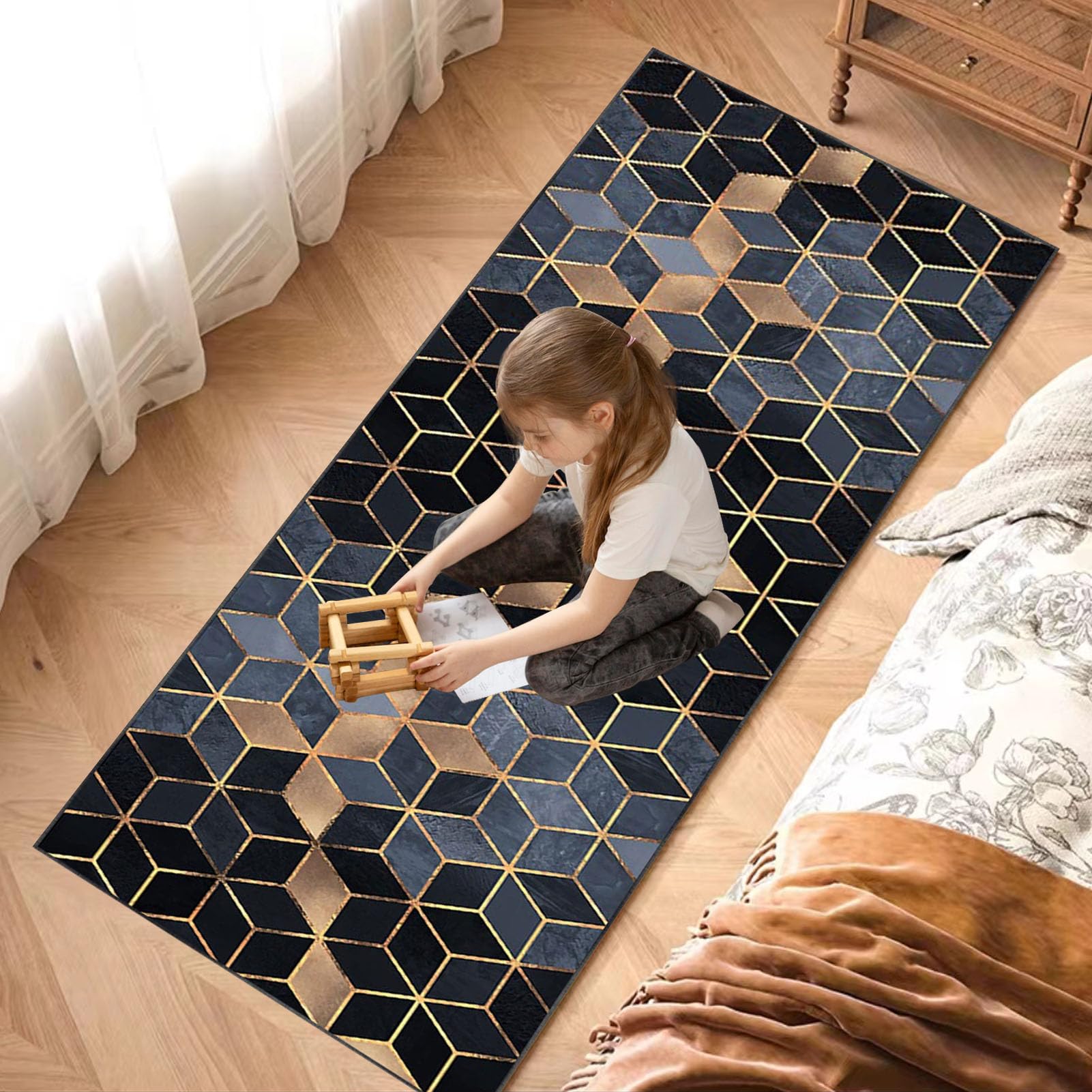 Tapis De Couloir Long Et Antidérapant - 90x300 Cm - Lavable En Machine - Idéal Cuisine, Entrée, Buanderie