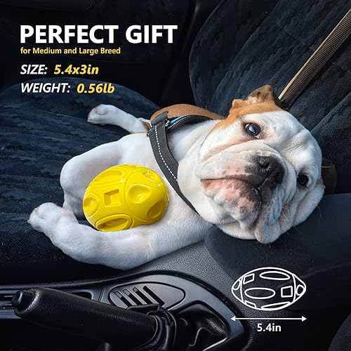Vista 13 de EASTBLUE Juguetes chirriantes para perros masticadores agresivos: bola masticable de goma para cachorros con chirriador, juguete para mascotas casi