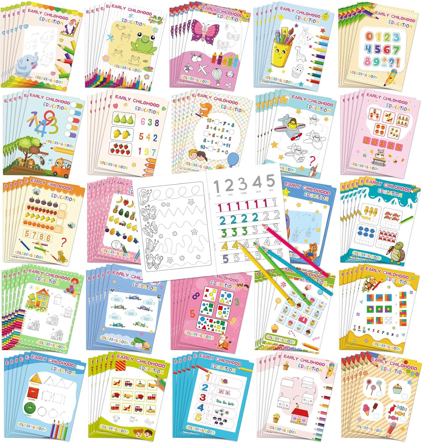 Liliful Spring Coloring Book Bulk for Adult Kids DIY Art Stress Relief Drawing Book with Patterns for Adults, Party Favors, Goodie Bag Filler and Holiday Gifts(144 Pcs,Educational)