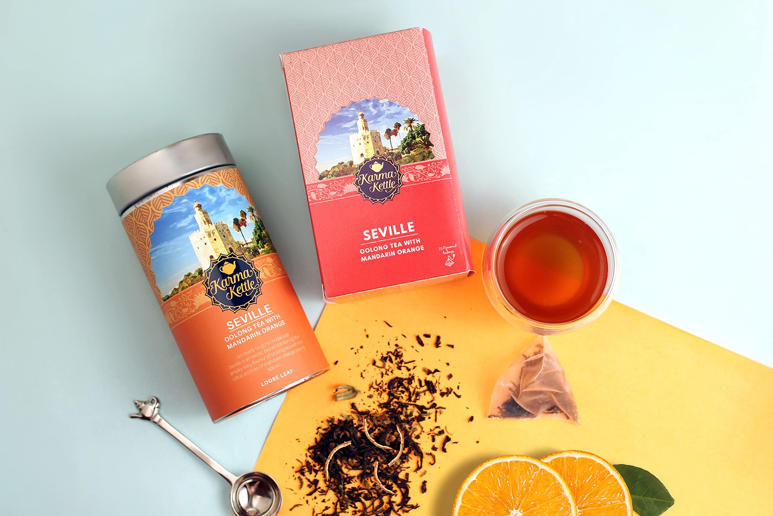 Karma Kettle Seville Premium Whole Oolong Tea, Orange Peel, Whole Spices, 100% Natural Tea, Loose Leaf, 75gms - Image 5 thumbnail