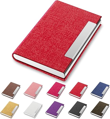 TarjeteroEstuche con Cuero PU Premium y Acero Inoxidable para Hombres y Mujeres - A-Negro, negro (A - Black), Minimalista