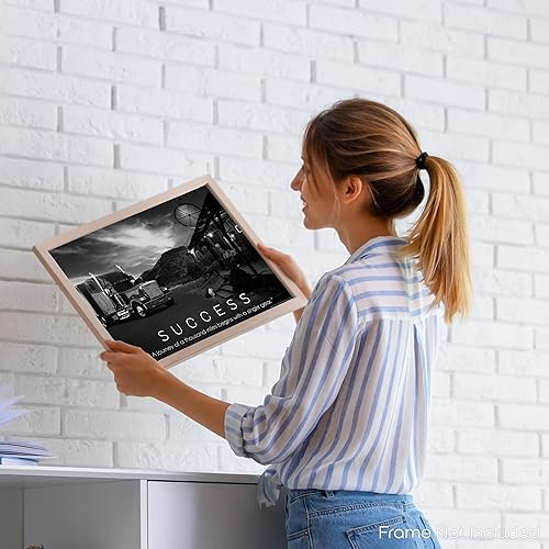 Miniatura 7 de Inspirational Wall Art Co. - Éxito - Pósteres de citas de motivación de millas de camiones - Impresión de envío de regalo, convoy de conductor