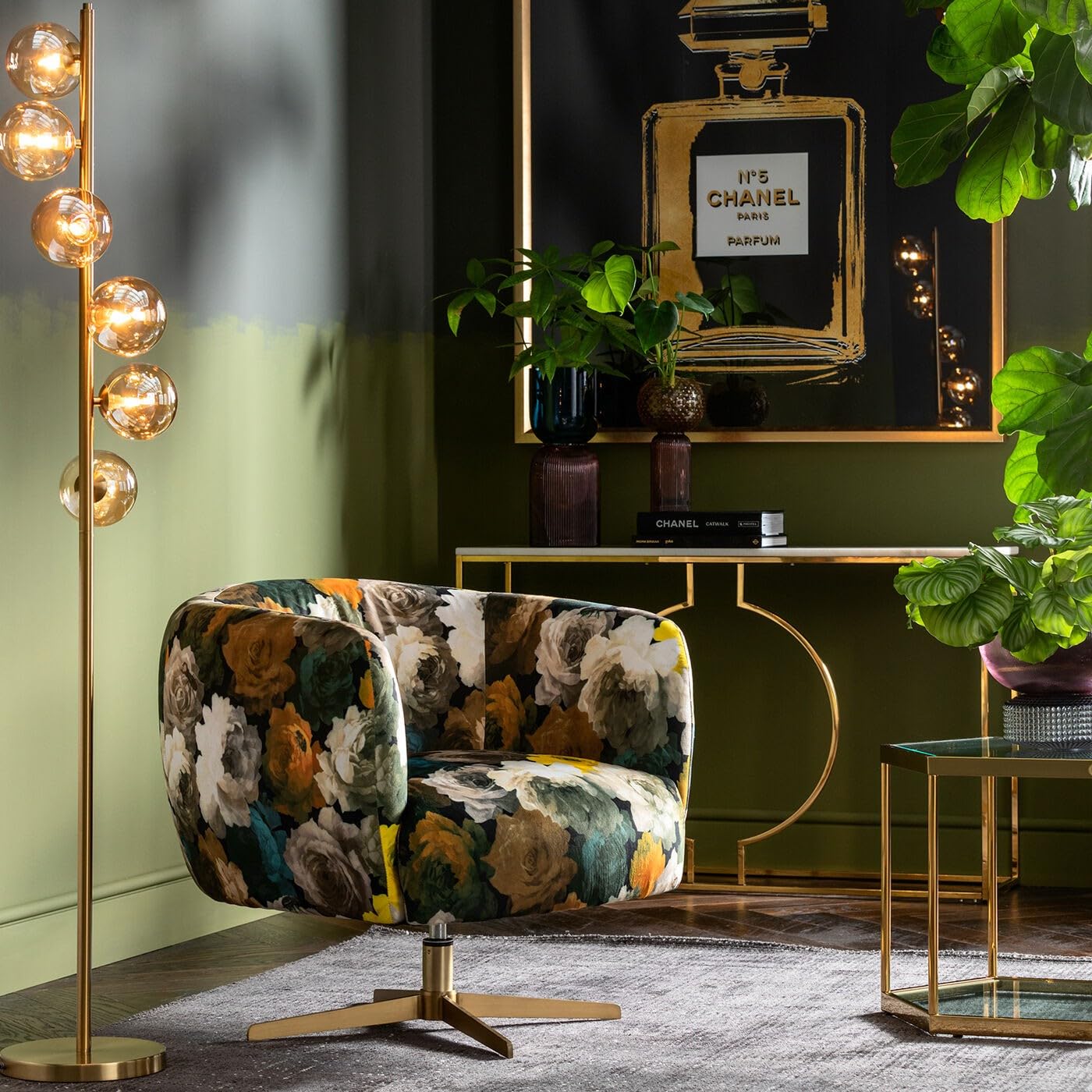 Kare Design Stehleuchte Scala Balls, Gold, 160x28x28 cm, Stehlampe, Leselampe, Stahl Gestell, Glas Schirme, Leuchtmittel nicht inklusive, Wohnzimmer