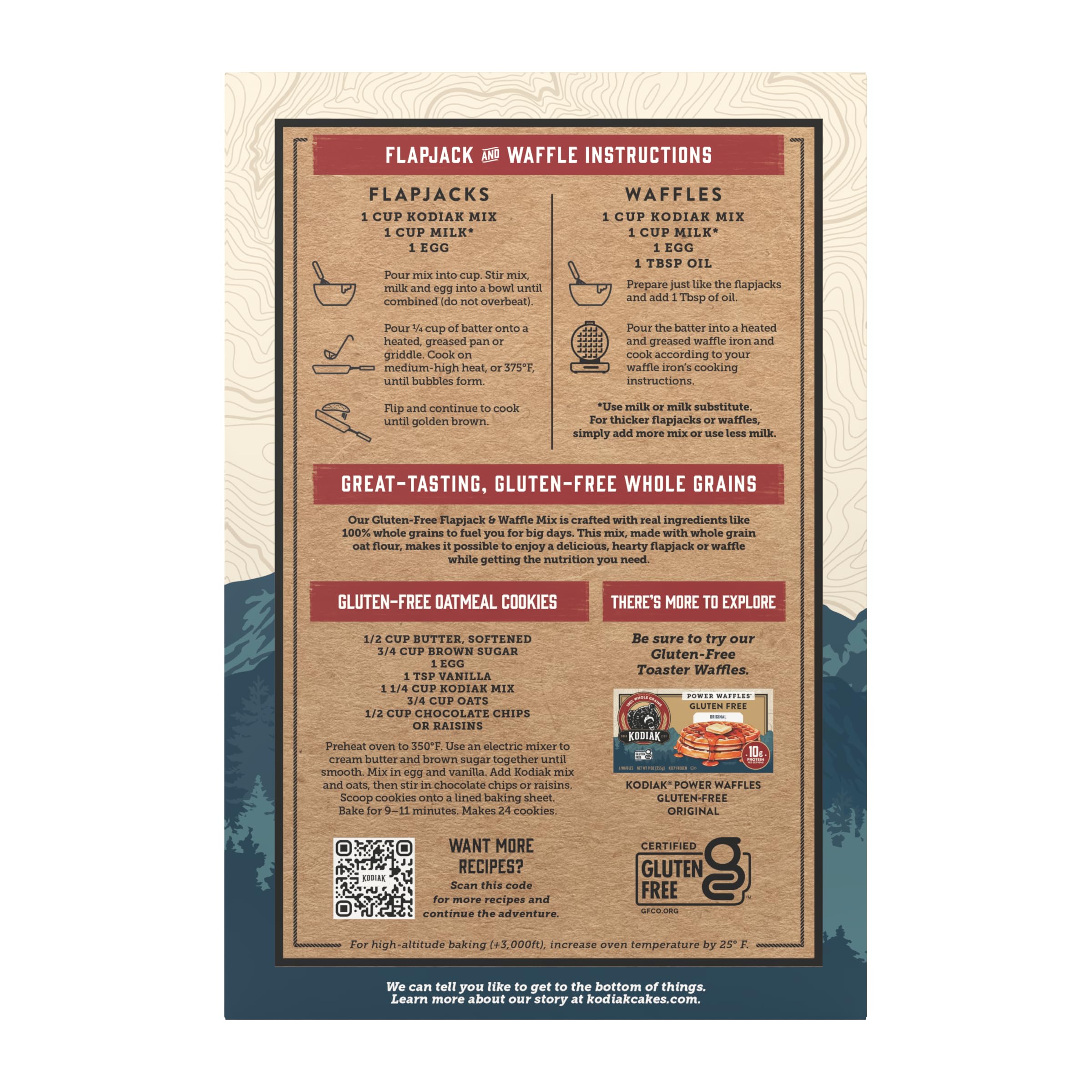Kodiak Cakes Gluten Free Protein PancakeMix, Flapjack and Waffle, 16 Ounce (Pack of 6) - Frontier Oat