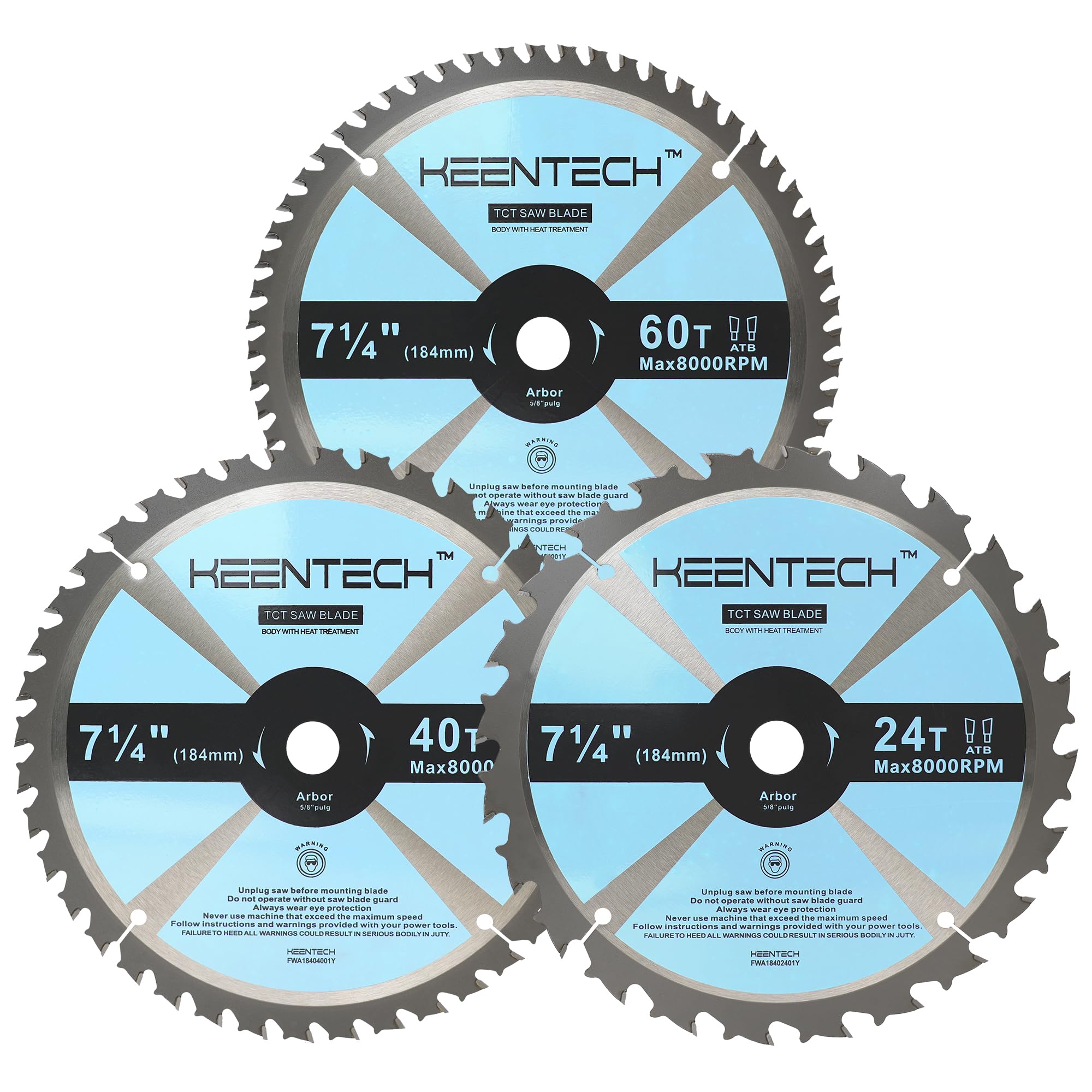 KEENTECH 7-1/4" Circular Saw Blades - 10 Pack -8