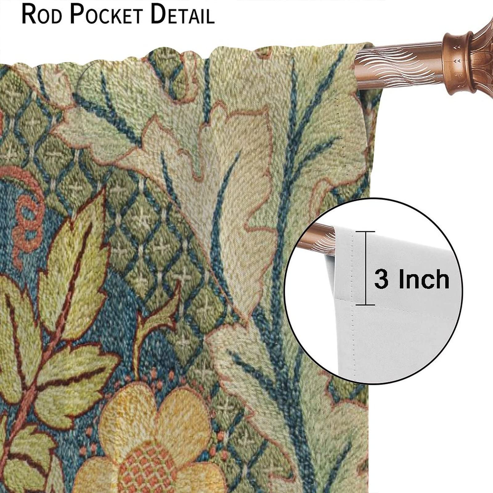 Amazon｜William Morris ボタニカルアート ウィンドウカーテン 有名な