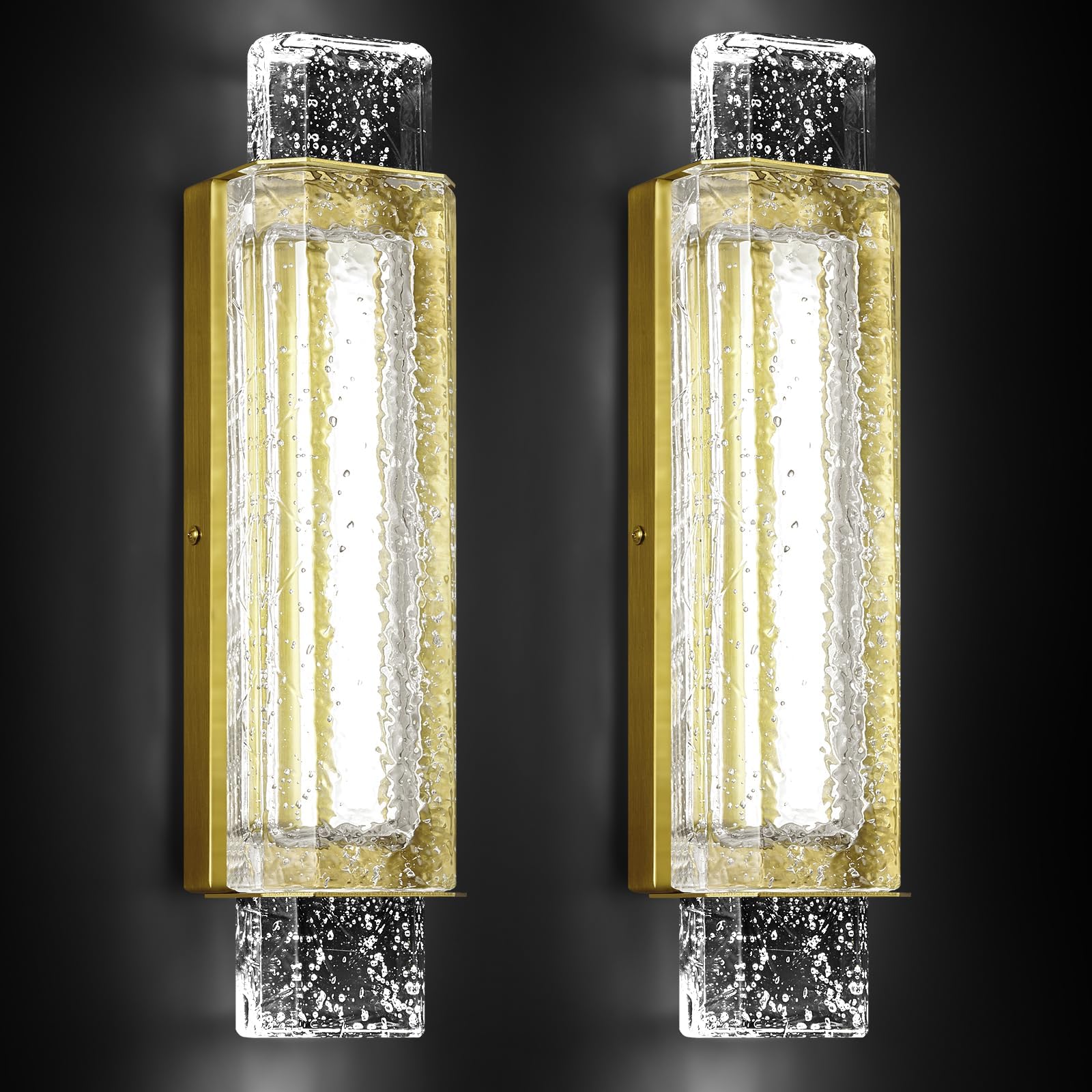 FDPBY Modern Crystal Wall Sconce Lighting with Bubble Crystal Bathroom