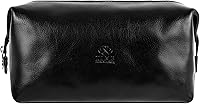 Vista 8 de Time Resistance Bolsa de Aseo de Cuero Neceser de Cosméticos Kit Dopp Elegante Italiano