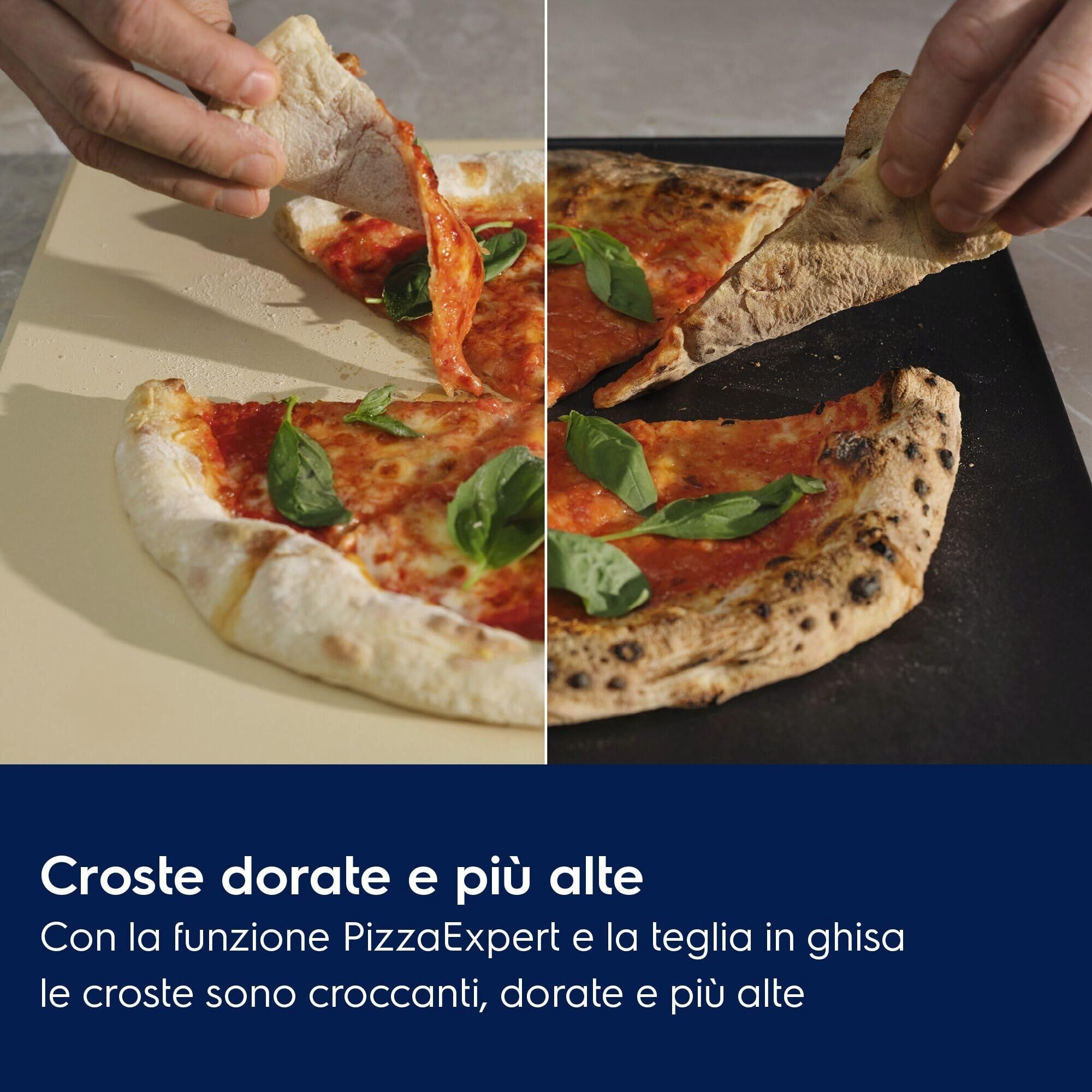 Electrolux E9OOPE01 Set Teglia Pizza in Ghisa con Pala Forata, per Forno fino a 340°C, Pizza Stile Napoletano, Crosta Croccante, Accessorio per Pizza Pane e Dolci, Manico in Legno Rimovibile
