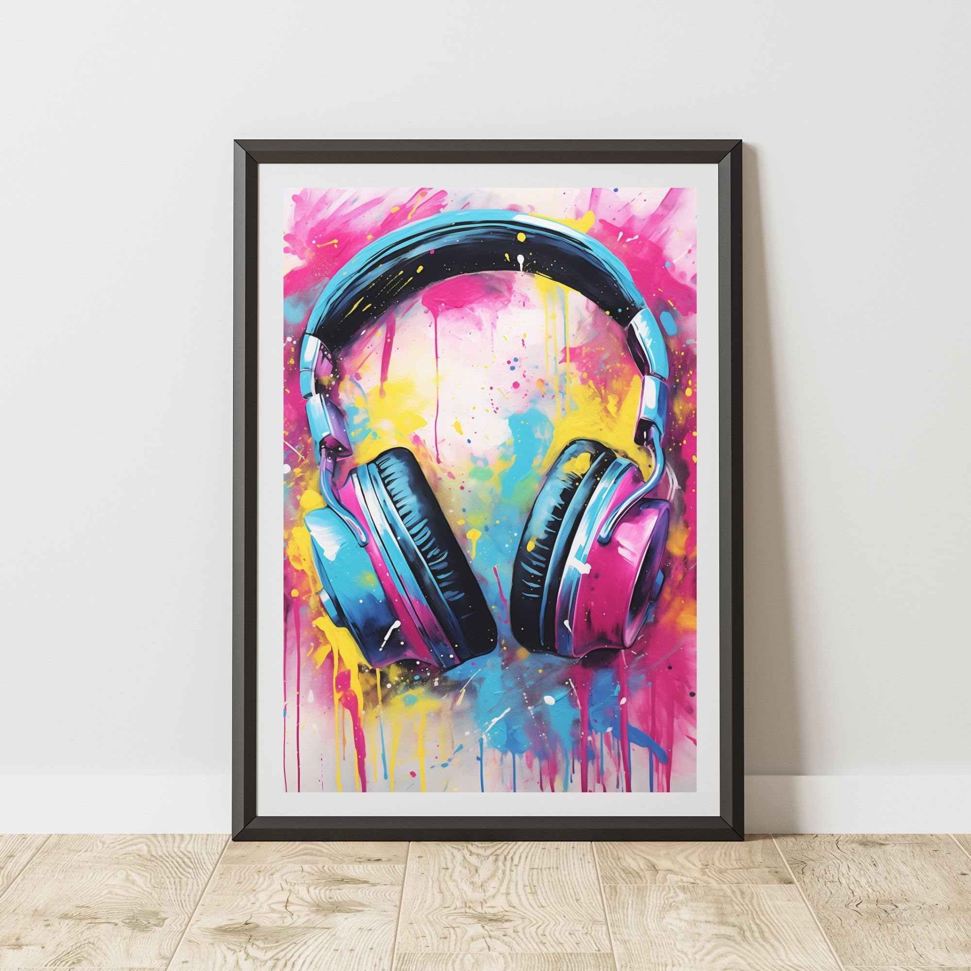 60 Second Makeover Women's Photo Limited Headphones Pop Art Prints For Walls Urban Street Art Aesthetic Posters Colourful Wall Pictures Teen Bedroom Decor Teenagers Bedroom Accessories Picture - A3
