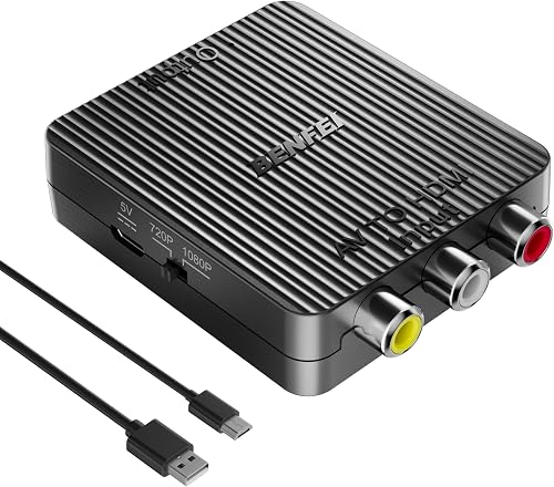 BENFEI HDMI to RCA Adapter, 1080p HDMI to AV 3RCA CVBS Composite Video Audio Converter Supports PAL/NTSC for TV Stick, Roku, Chromecast, Apple TV, PC, Laptop, PS5/PS4/PS3/Xbox, Blu-ray Player, HDTV