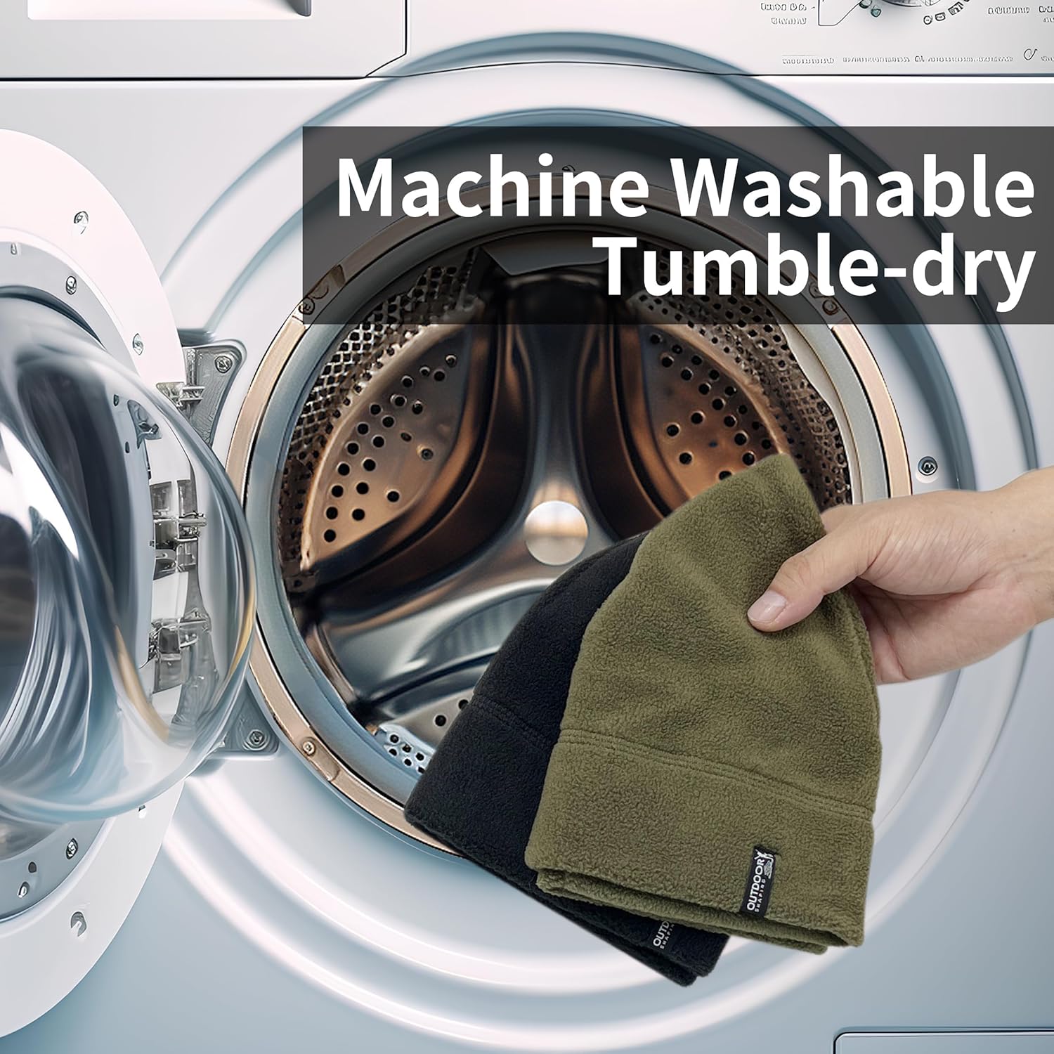 OUTDOOR SHAPING 2 Pack Tactical Fleece Cap Winter Warm Beanie Military Army Watch Cap Gift for Men Women - Image 4