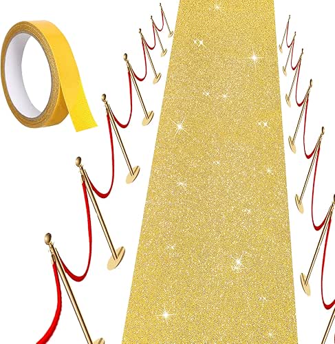 Carpet Runner Runway Rug, Glitter Gold Carpet Runner 55 GSM