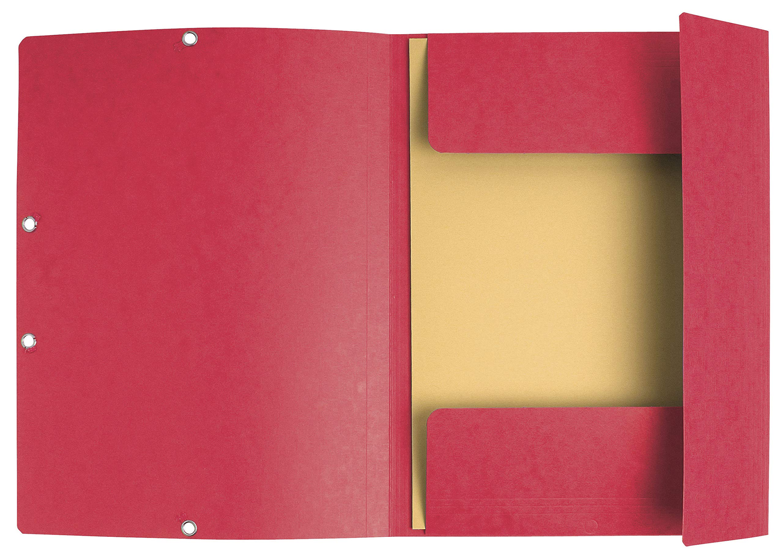 Exacompta - Cartella elastica a 3 alette, formato A4, 355 g, colore: rosso, confezione da 25