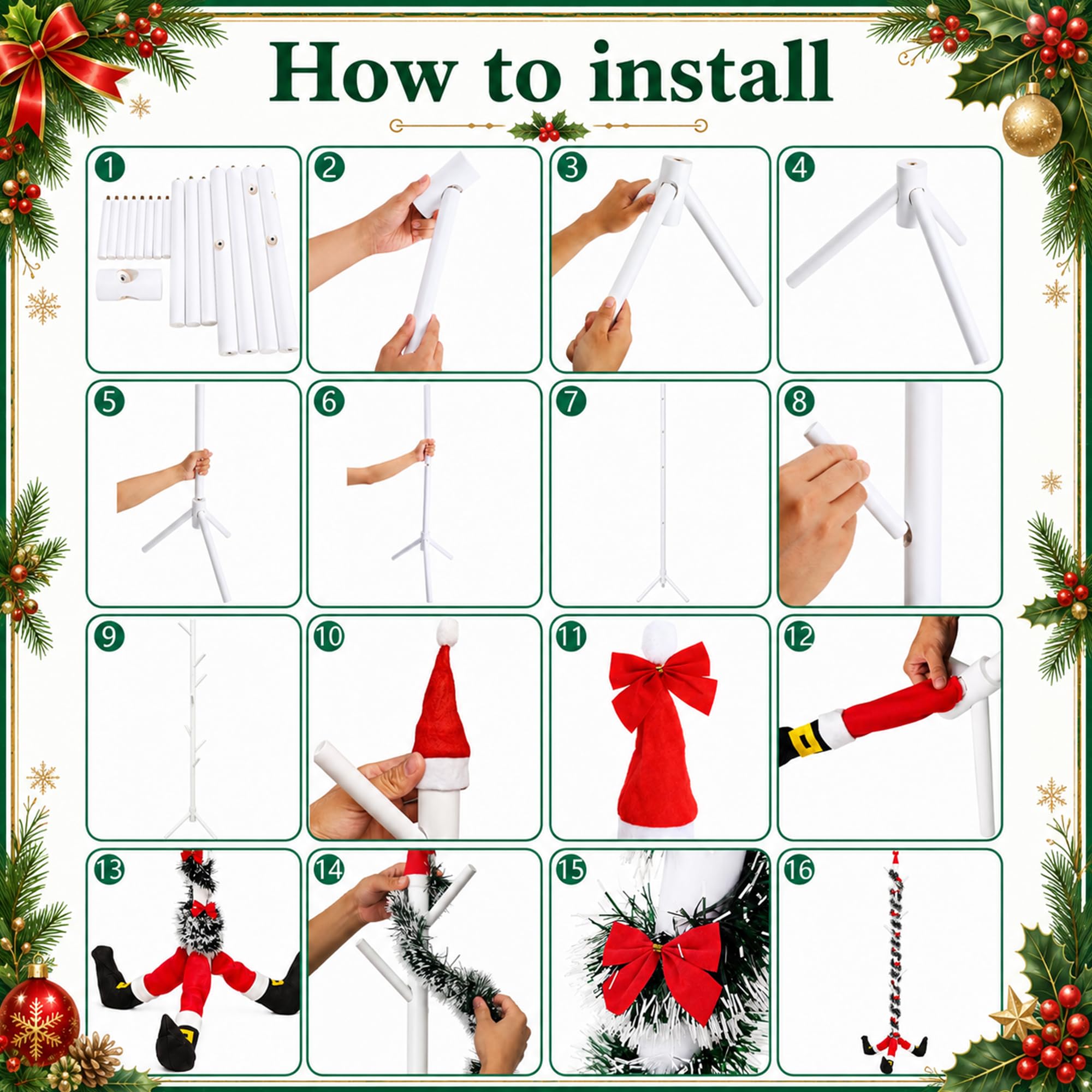 Soporte de madera para calcetines de Navidad, kit de estante de calcetín