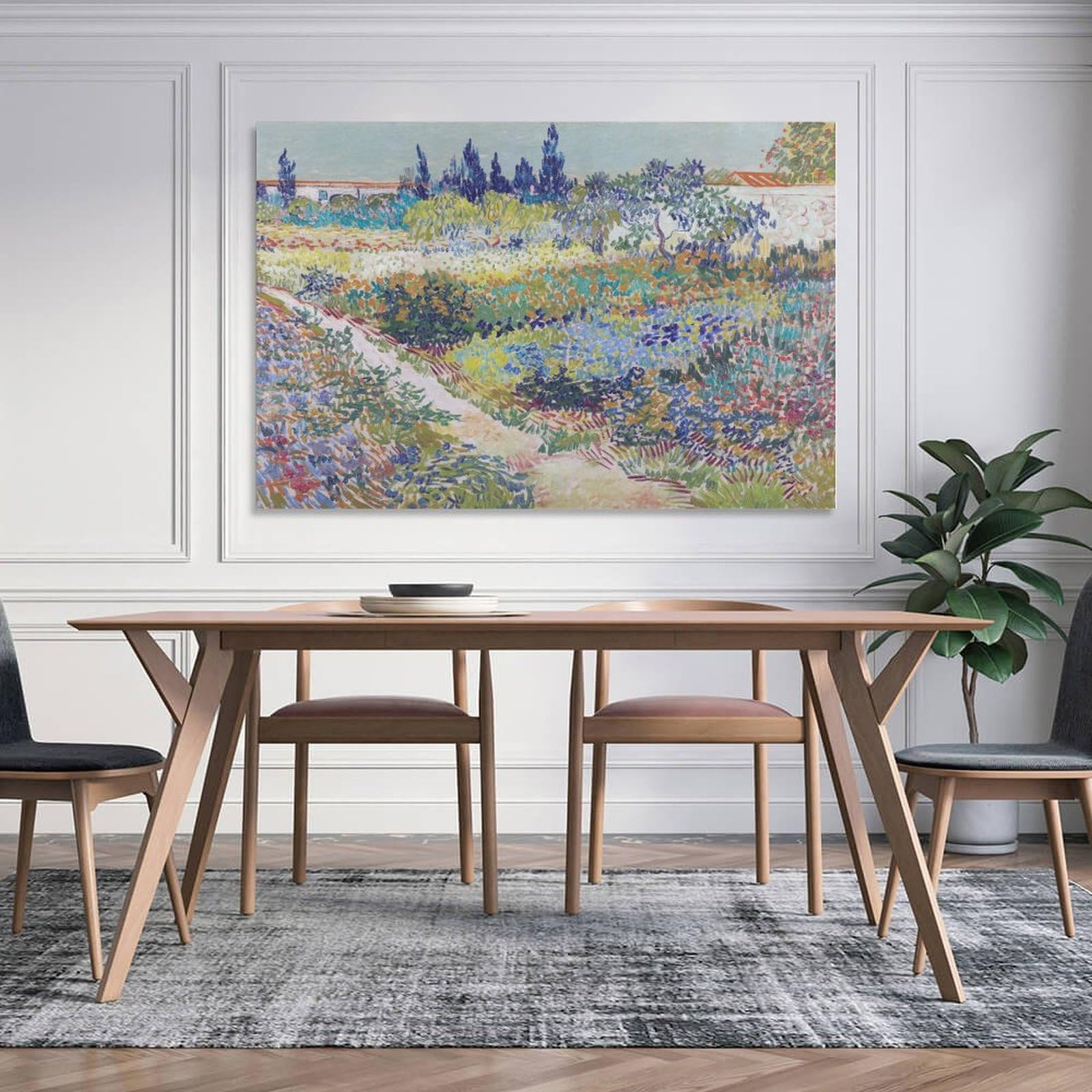 Amazon.co.jp: フィンセント・ファン・ゴッホ 絵画『花咲く庭と小道