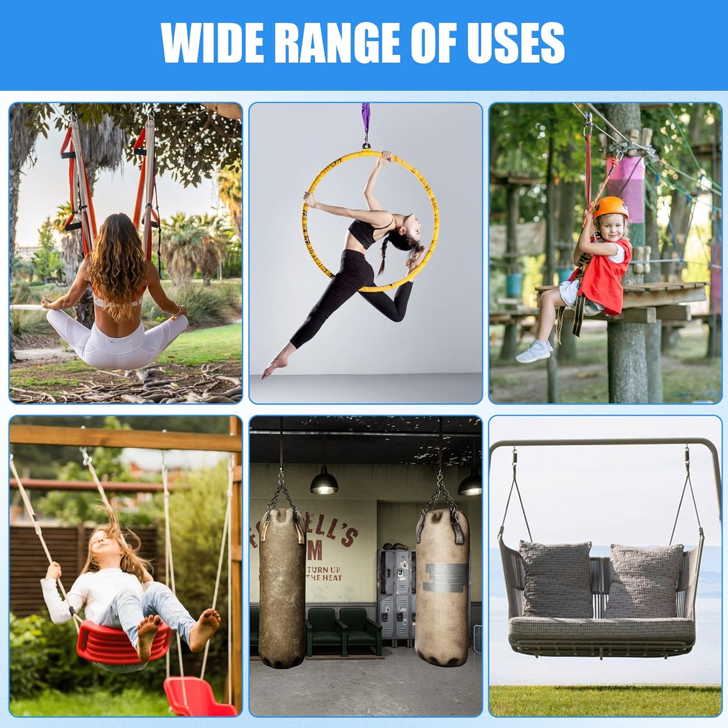 2 PCS Eye Hooks Heavy Duty, M8 Self Tapping Eyelet Screw Swing Hooks Bolt, Stainless Steel Large Screw Eye Hook for Hammock, Swing Chair, Yoga, Indoor and Outdoor Heavy-Duty Applications