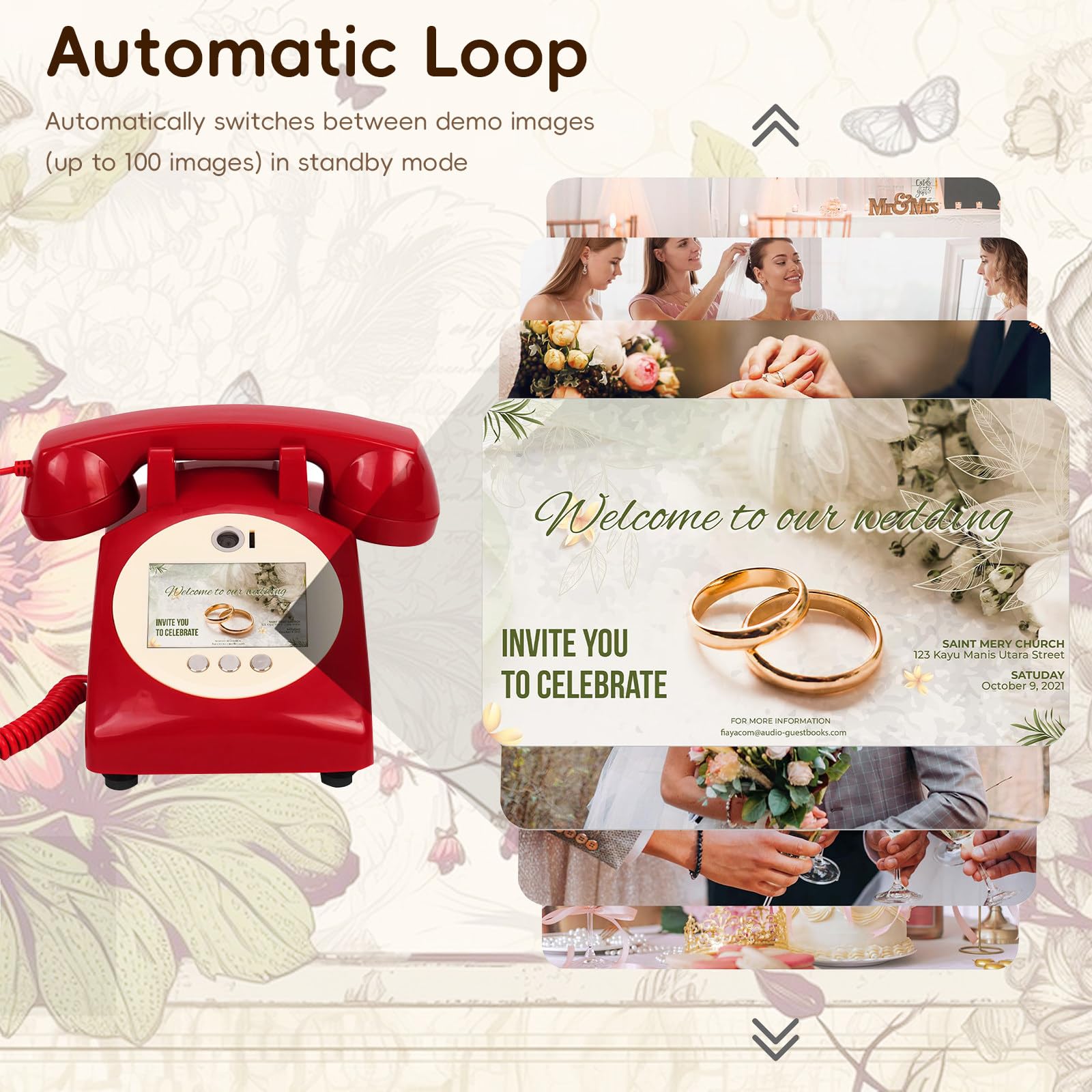 Libro Ospiti su Telefono Video per Compleanni, Gli Ospiti registrano canti e messaggi Divertenti, Storage 32GB, 1080p, Alternativa Creativa al Libro cartaceo Purple