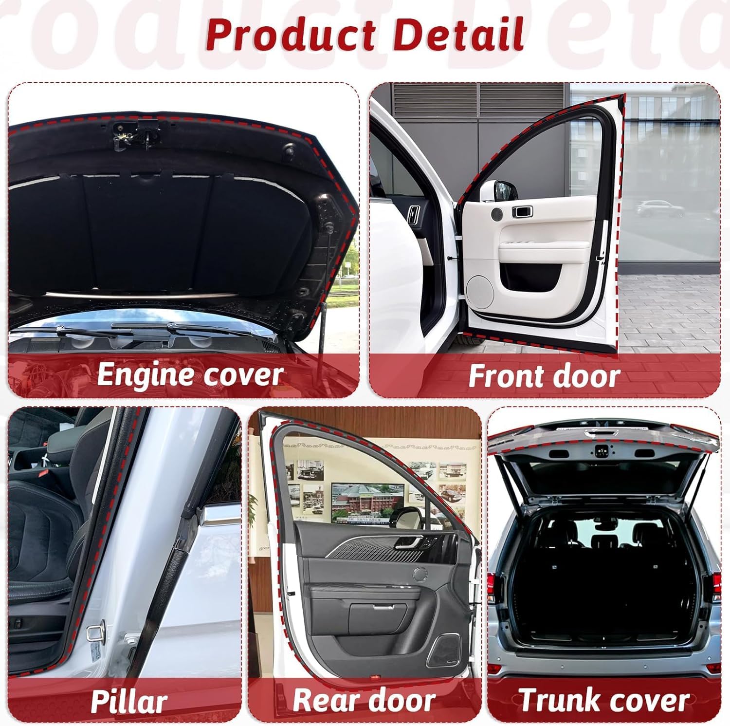 Guarnizione Porta Auto per Jeep Wrangler JL Unlimited 2018-2024 | Guarnizione Auto Autoadesiva in Gomma, Striscia di Tenuta Impermeabile Antirumore per Portiere e Bagagliaio