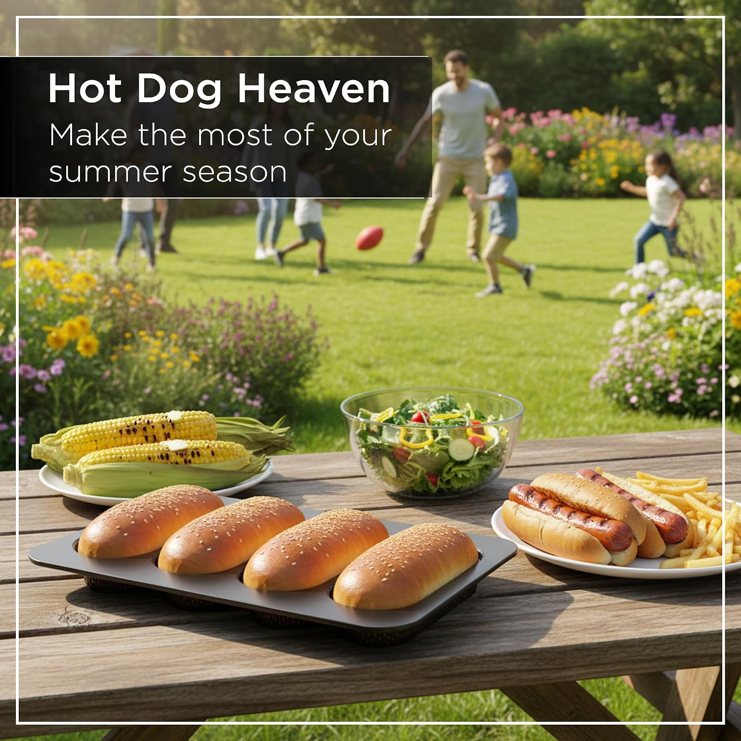 Wrenbury Perforated Hot Dog Bun Baking Pan - Nonstick Bread Mold | Carbon Steel for Crispy Homemade Rolls and Mini Baguettes