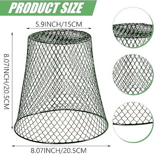 Miniatura 2 de 20 cubiertas de alambre de pollo de 8 pulgadas, adornos de alambre para jardín, alambre de pollo, protector de plantas de metal resistente para