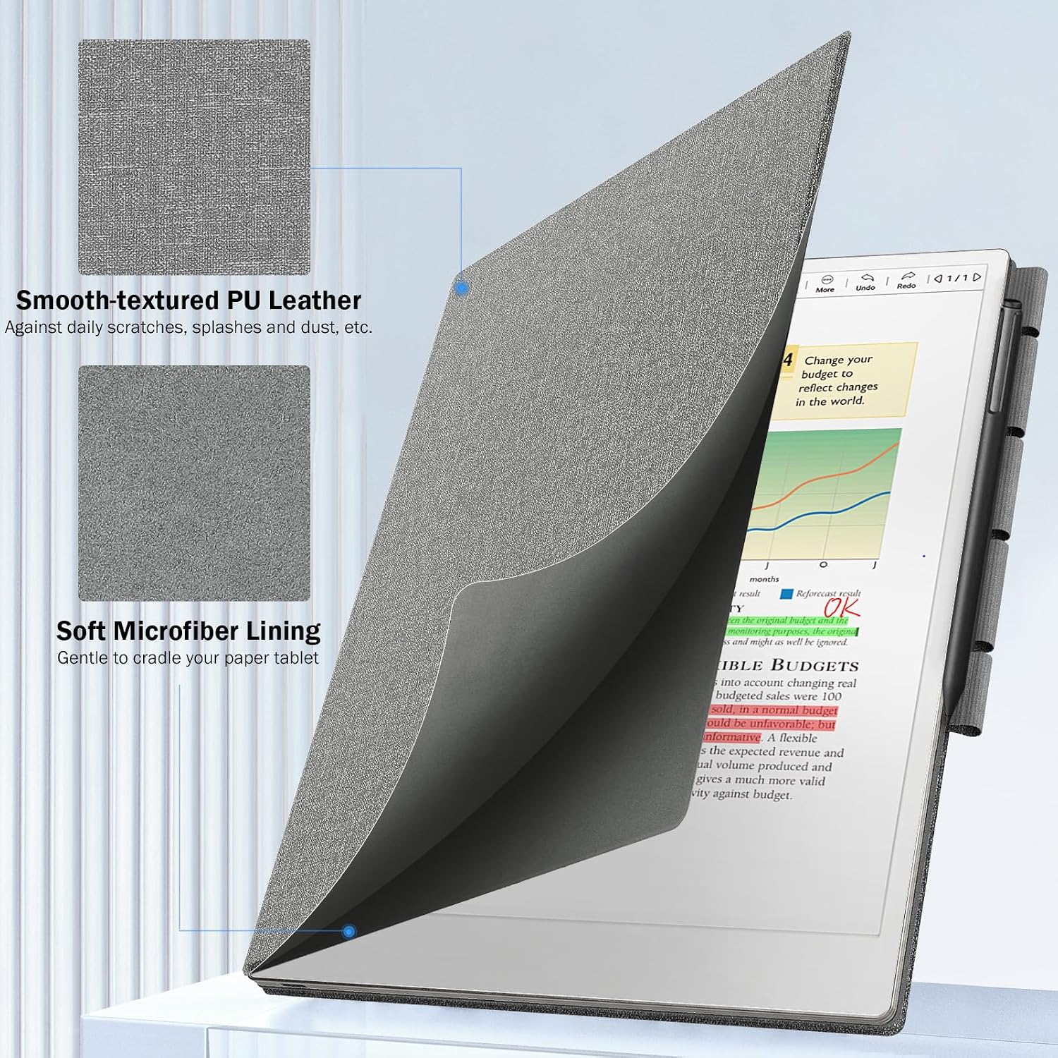 MoKo Case for Remarkable Paper Pro 2024 11.8", Denim Gray image 2