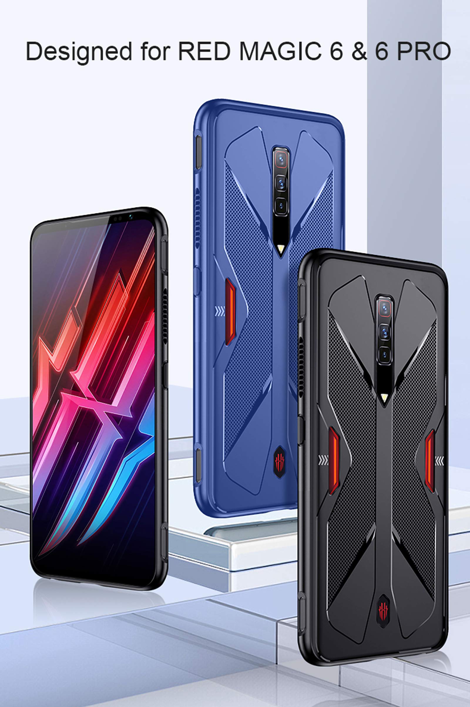GIOPUEY NOKOR Cover Per Nubia Red Magic 6/6 Pro - Custodia TPU Ultrasottile, Antiscivolo, Resistente All'Usura, Grigio, Fori Precise