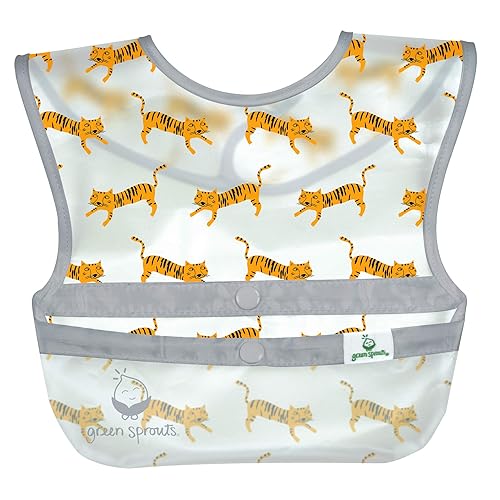 Miniatura 3 de green sprouts Mealtime - Juego de cubiertos de aprendizaje con base de succión para niños pequeños con diseño de babero enrollable fácil de usar y