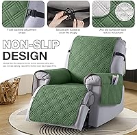 Vista 75 de TAOCOCO Funda impermeable para silla reclinable, antideslizante, de gran tamaño, para silla reclinable con bolsillo, funda para silla reclinable