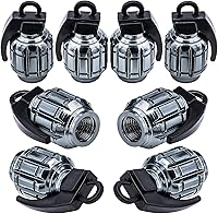 Vista 37 de 4 tapas de vástago de válvula de neumático estilo piscina 8 bolas, cubiertas universales de núcleo de cobre a prueba de polvo para automóviles, SUV