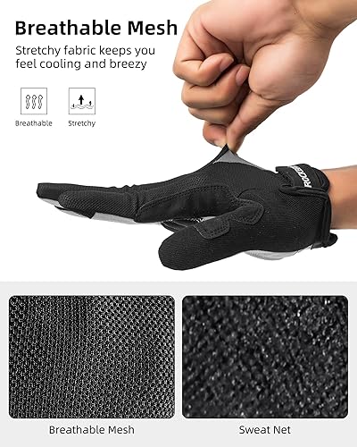 Miniatura 4 de ROCKBROS Guantes de ciclismo para hombres y mujeres Guantes transpirables de gel para bicicleta de montaña Guantes de ciclismo antideslizantes