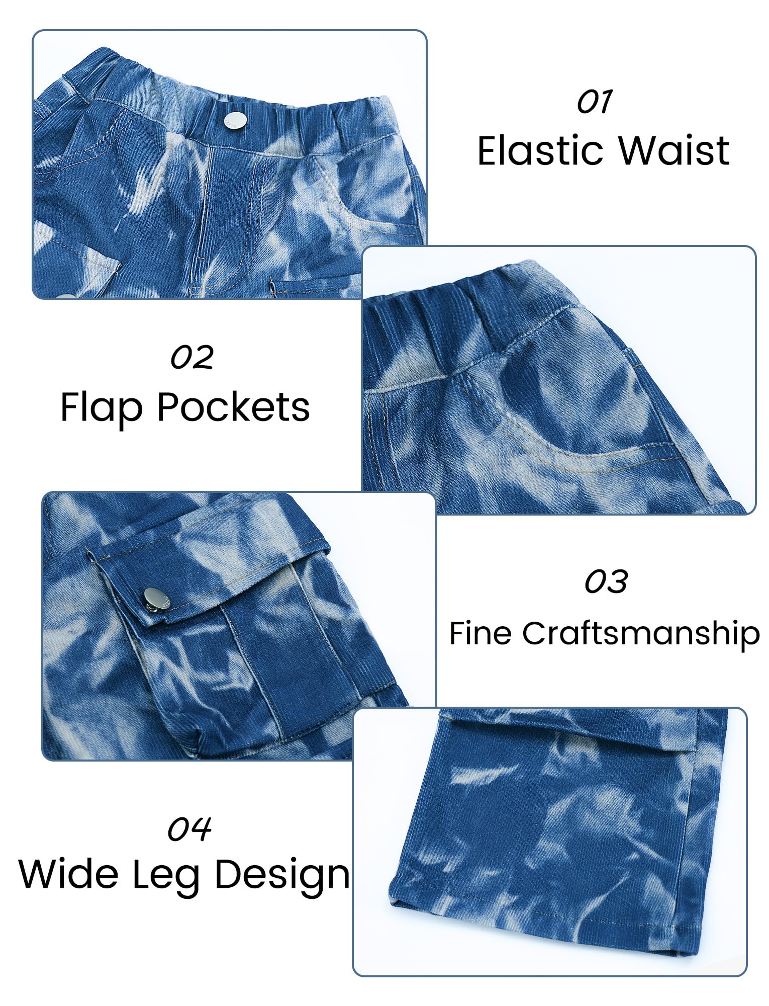 SEAUR Y2K Hip Hop Streetwear - Pantalones vaqueros para niña, pantalones vaqueros holgados, con cintura elástica, 120 – 170 = (EU 110-164)