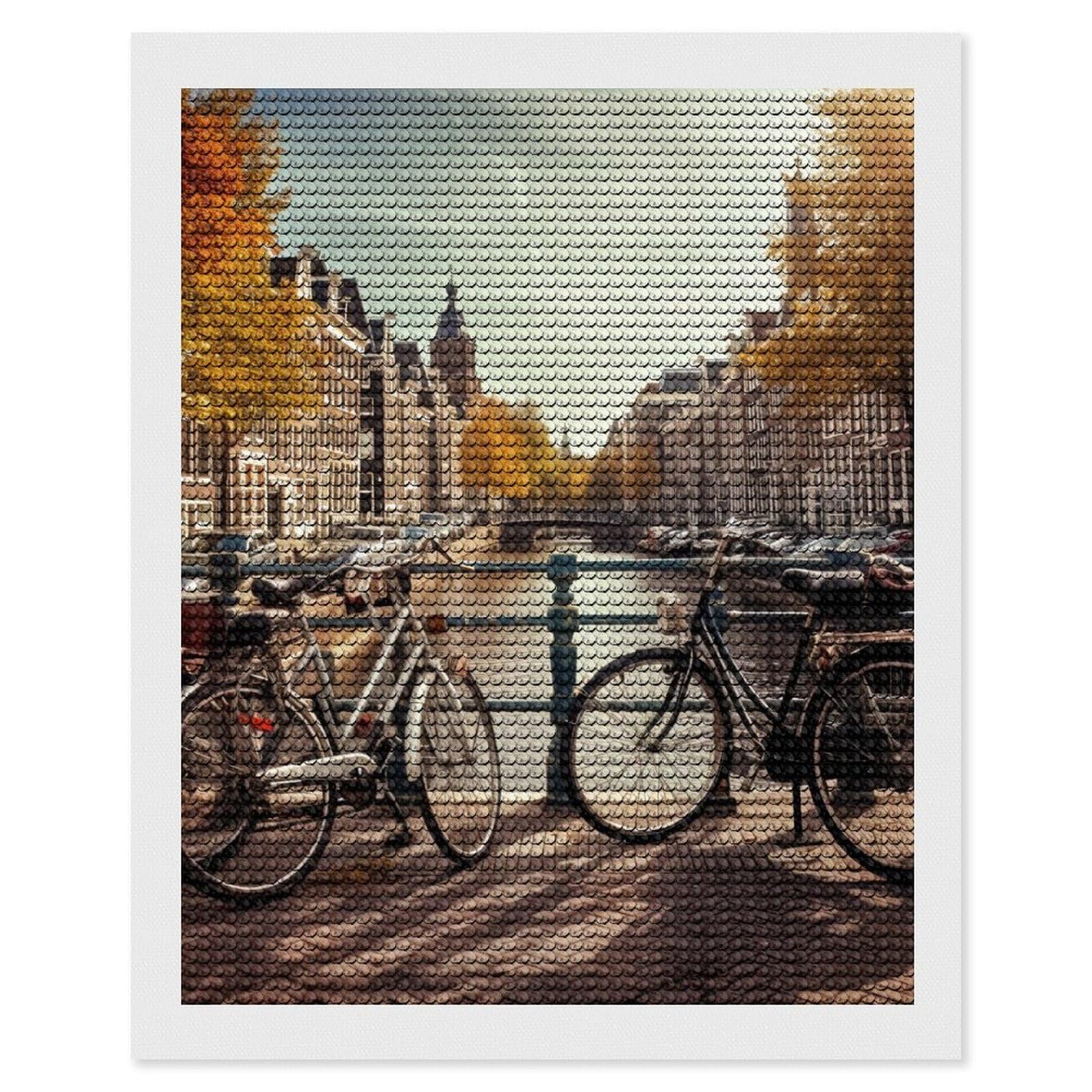 DWVTSLH Bicycles Diamond Painting Kits for Adults, Personalized Diamond Photo Art Full Drill, DIY 5D Diamond Art Painting Kits for Beginners, Home Wall Decor 16"x20"