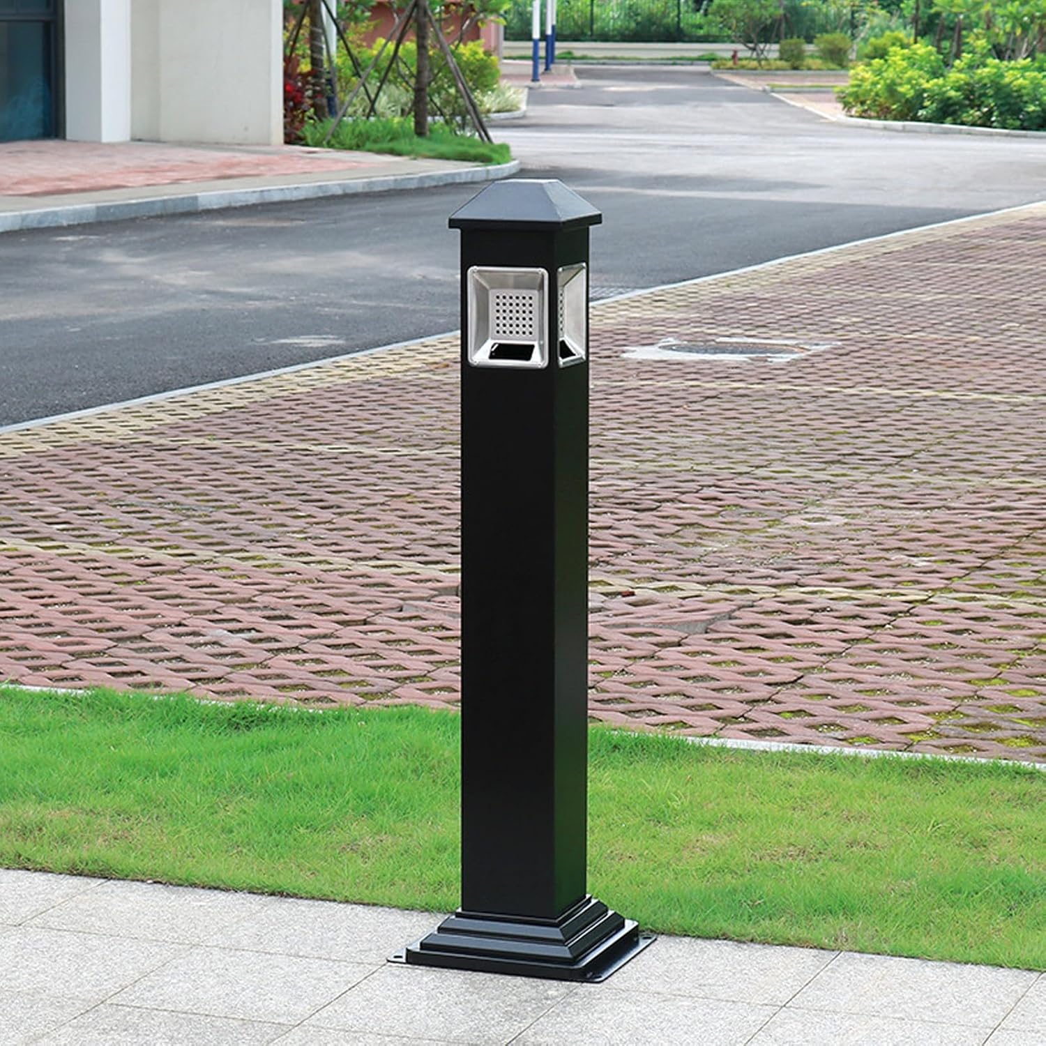 Standing Ashtray, Stainless Steel Outdoor Ashtray, Cigarette Butt Container with Removable Inner Barrel, Great for Use Outside(Silver)