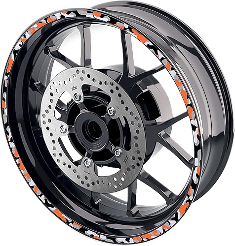 Vista 20 de MC MOTOPARTS Pegatinas de llanta exterior de 17 pulgadas C02B compatibles con YZF R125 MT125 MT07 MT10 MT25 FZ25 MT03 (rojo)