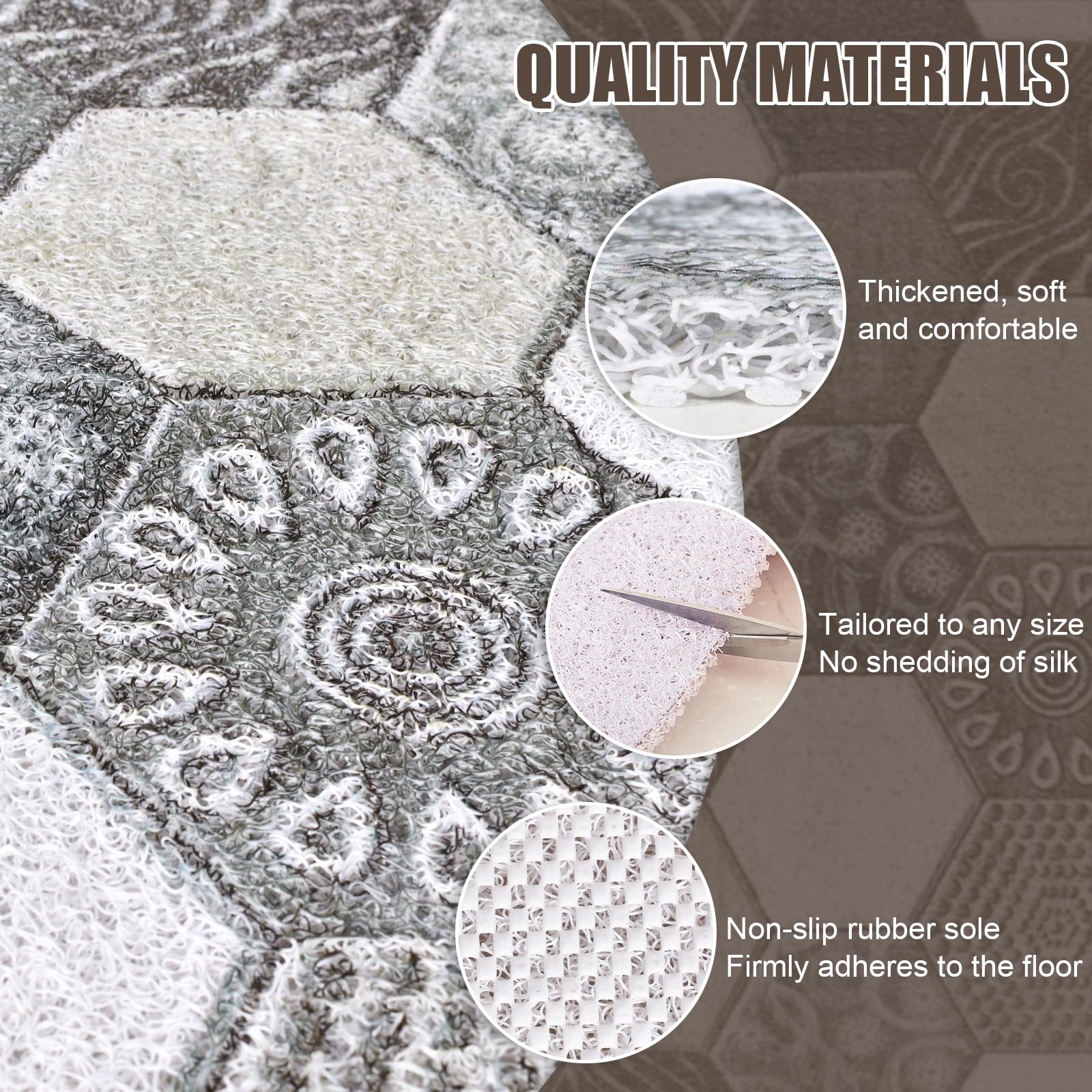 Anevios Duschmatte Rutschfest - Luffa Matte 60x60cm PVC Schnell Trocknend