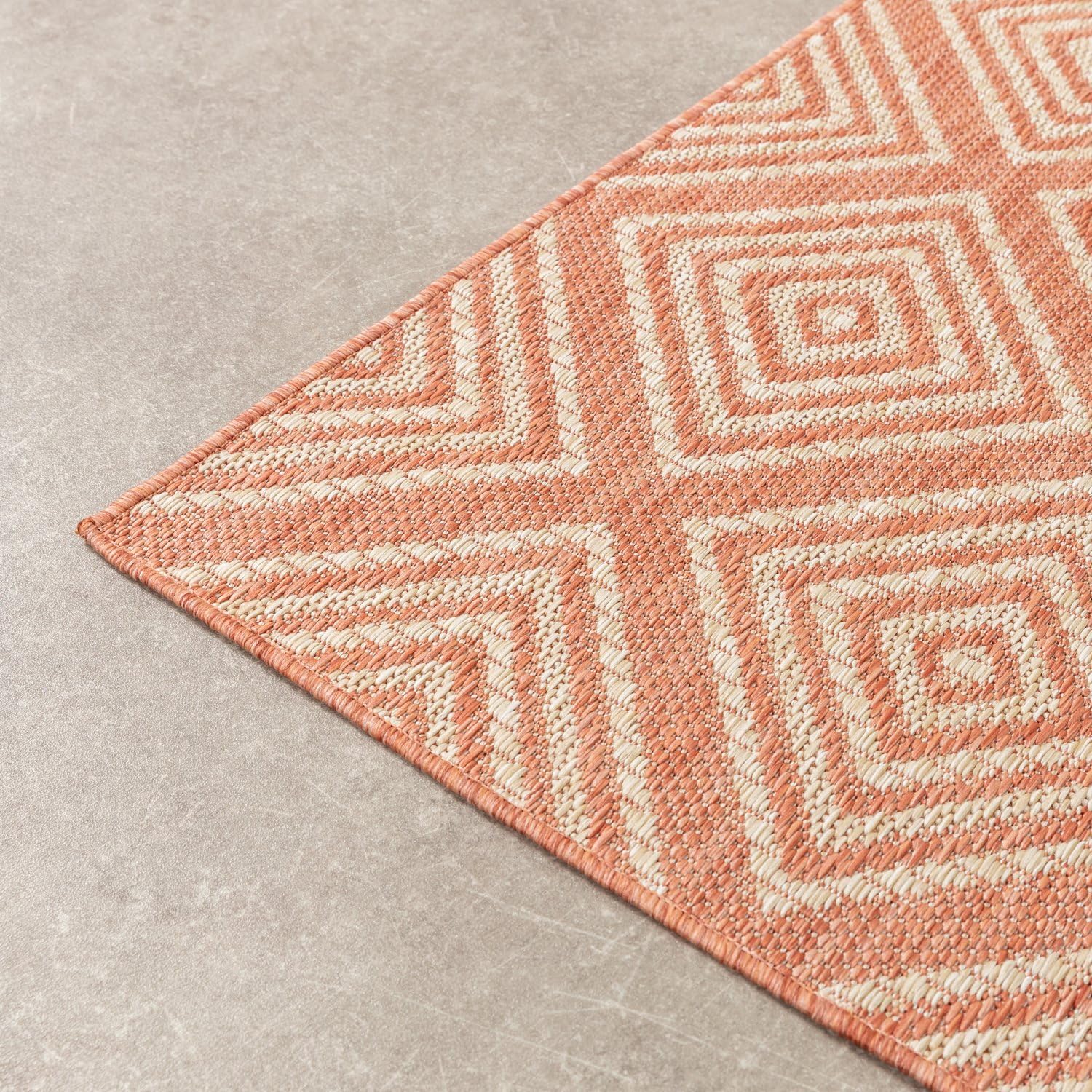 FRAAI | Home & Living Tapis d'extérieur - Brava Terracotta - 140x200 cm - Tapis Exterieur Resistant Pluie - Rectangulaire - Terrasse, Jardin, Balcon