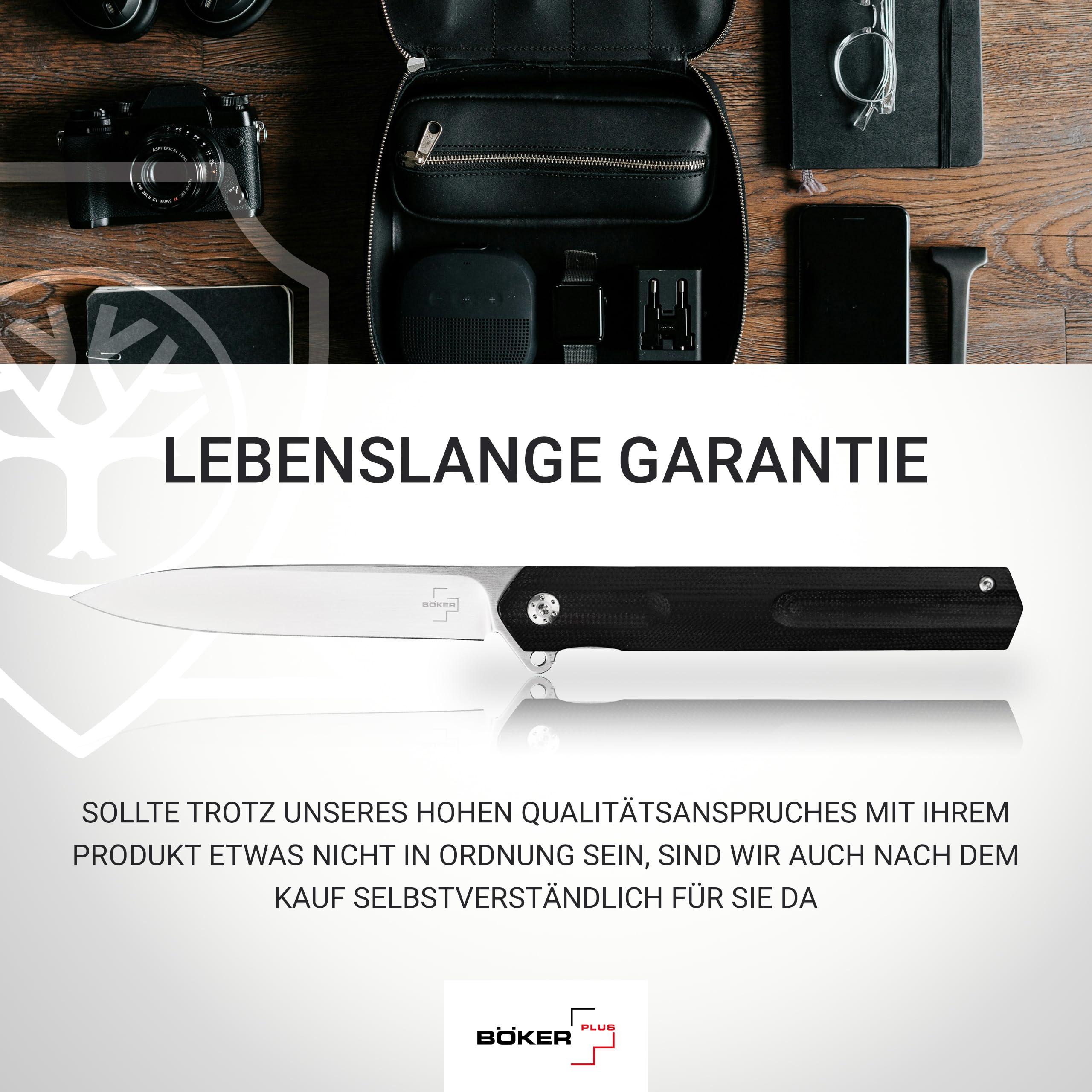 BÖKER PLUS® Kyoto - klappbares Gentleman Taschenmesser mit Clip - Flipper Einhandmesser mit D2 Droppoint Klinge - schmales Klappmesser mit G10 Griff schwarz im Japan Stil mit Etui