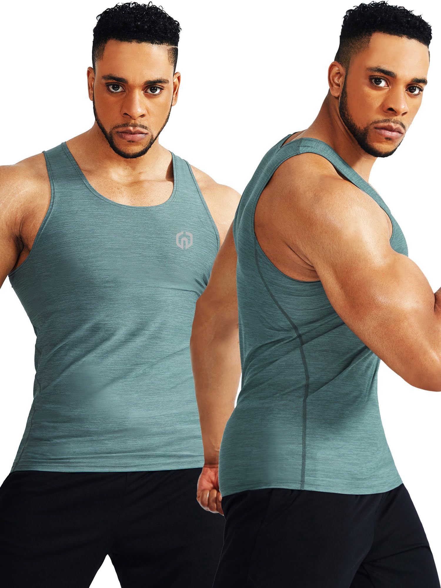 Neleus Herren Tank Top Laufshirt (3er Pack)