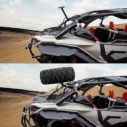 Miniatura 5 de SAUTVS Soporte para neumáticos de repuesto para Maverick X3 2017-2024, soporte trasero de montaje de neumático de repuesto con capacidad para