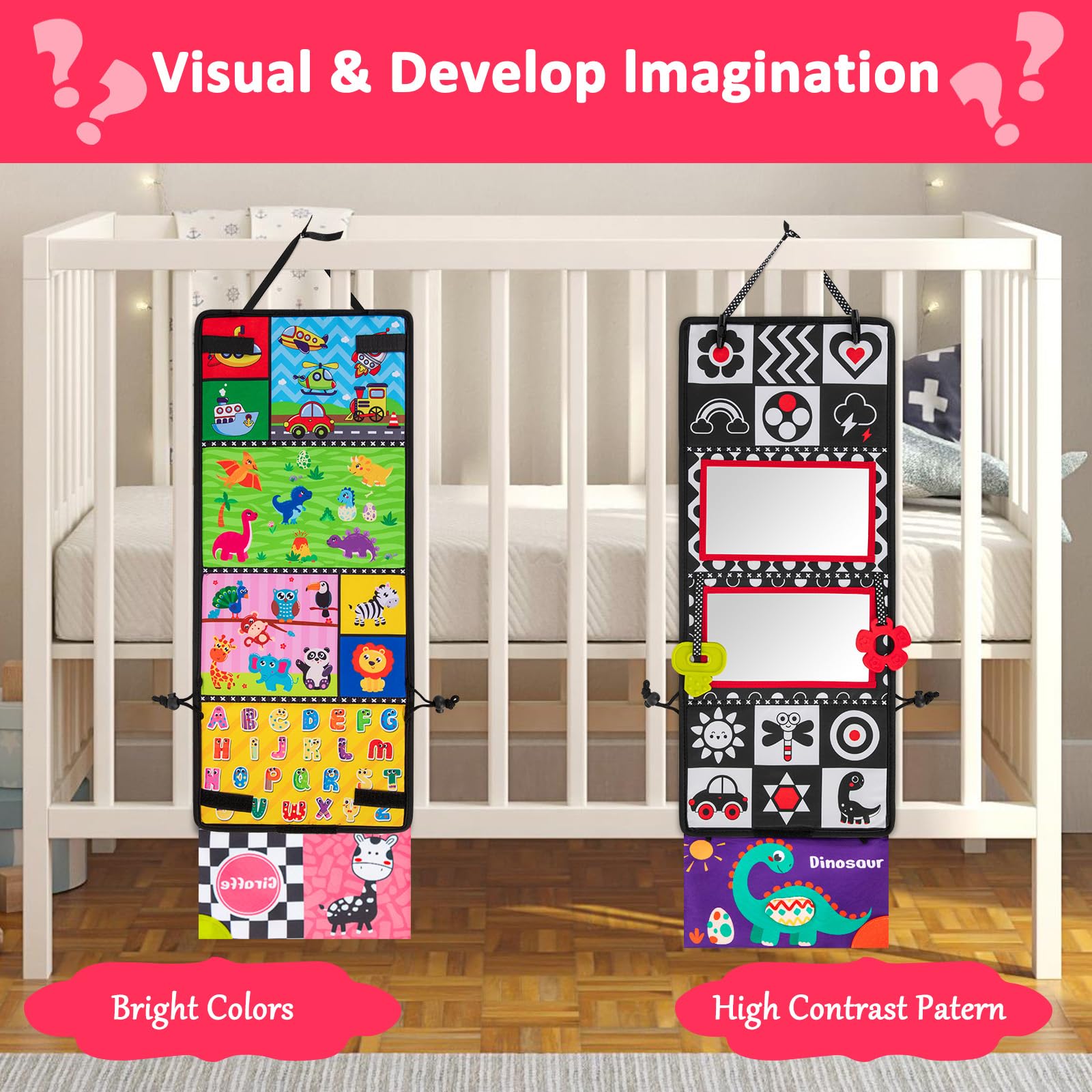 Specchio Montessori Neonati, Adatti per Giochi Sensoriali, Tappeti Striscianti Sono Perfetti per Esplorare con i Bambini, Molto Adatto Come Regalo per Bambini