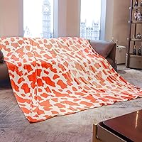 Vista 162 de Fleece Blanket King Size - Oversized Soft Plush Cow Print Throw, Full Size Blankets for Bed & Couch - Lightweight Cute Country Home Decor