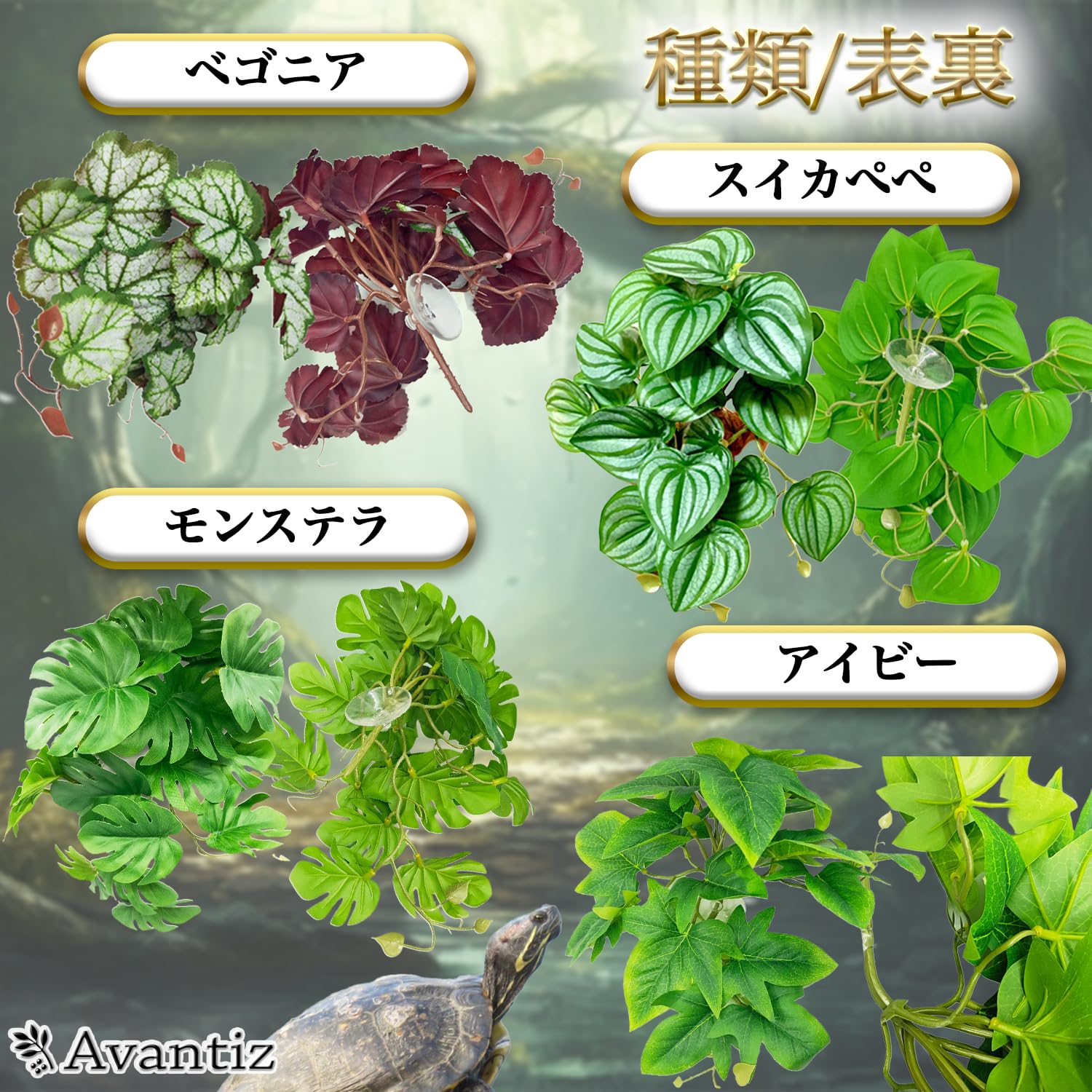 Amazon.co.jp: 人工植物 ビバリウム 爬虫類 ケージ用 水槽 葉 両生類