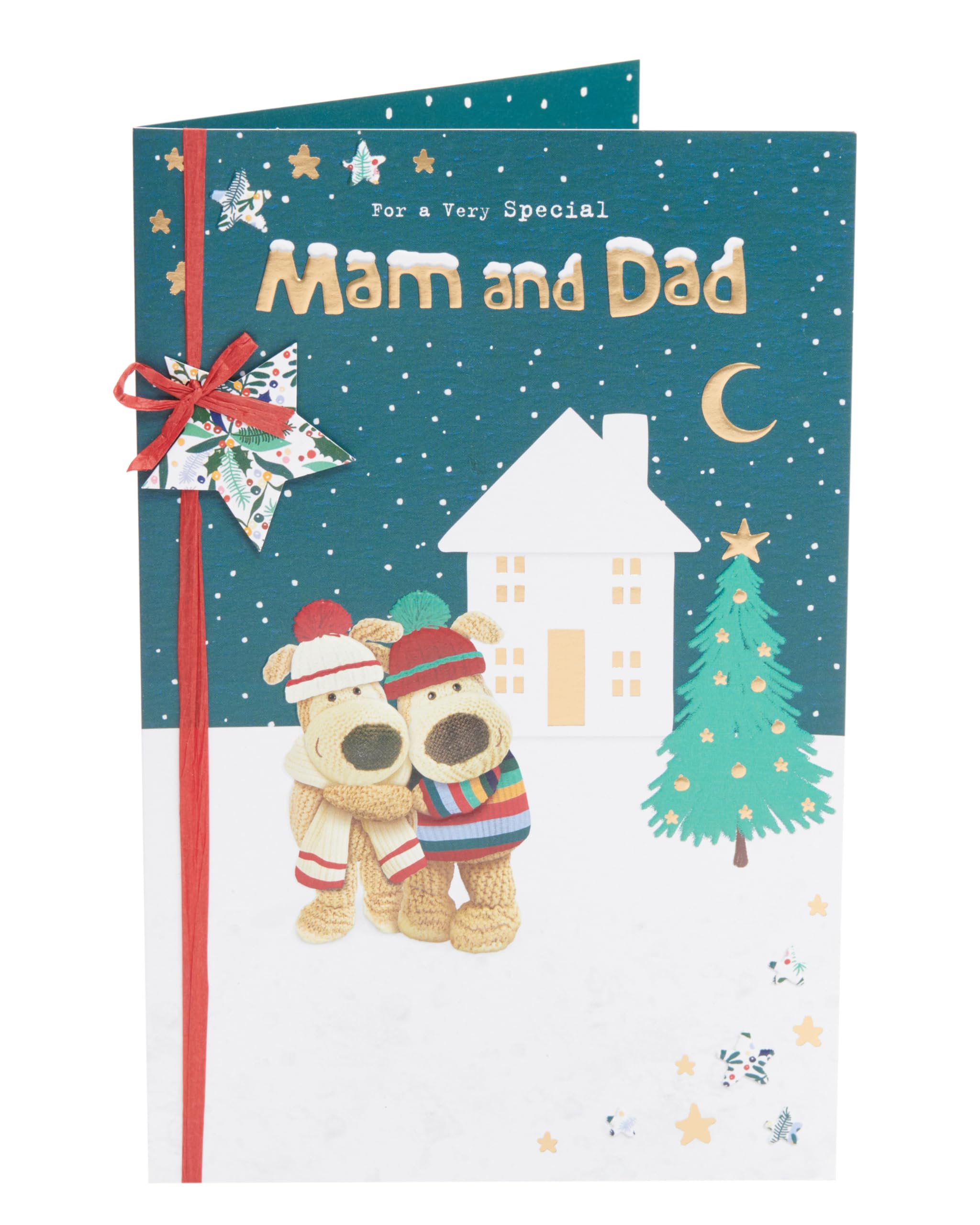 Biglietto Di Natale Per Papà Con Boofle - Design Carino, Laminato