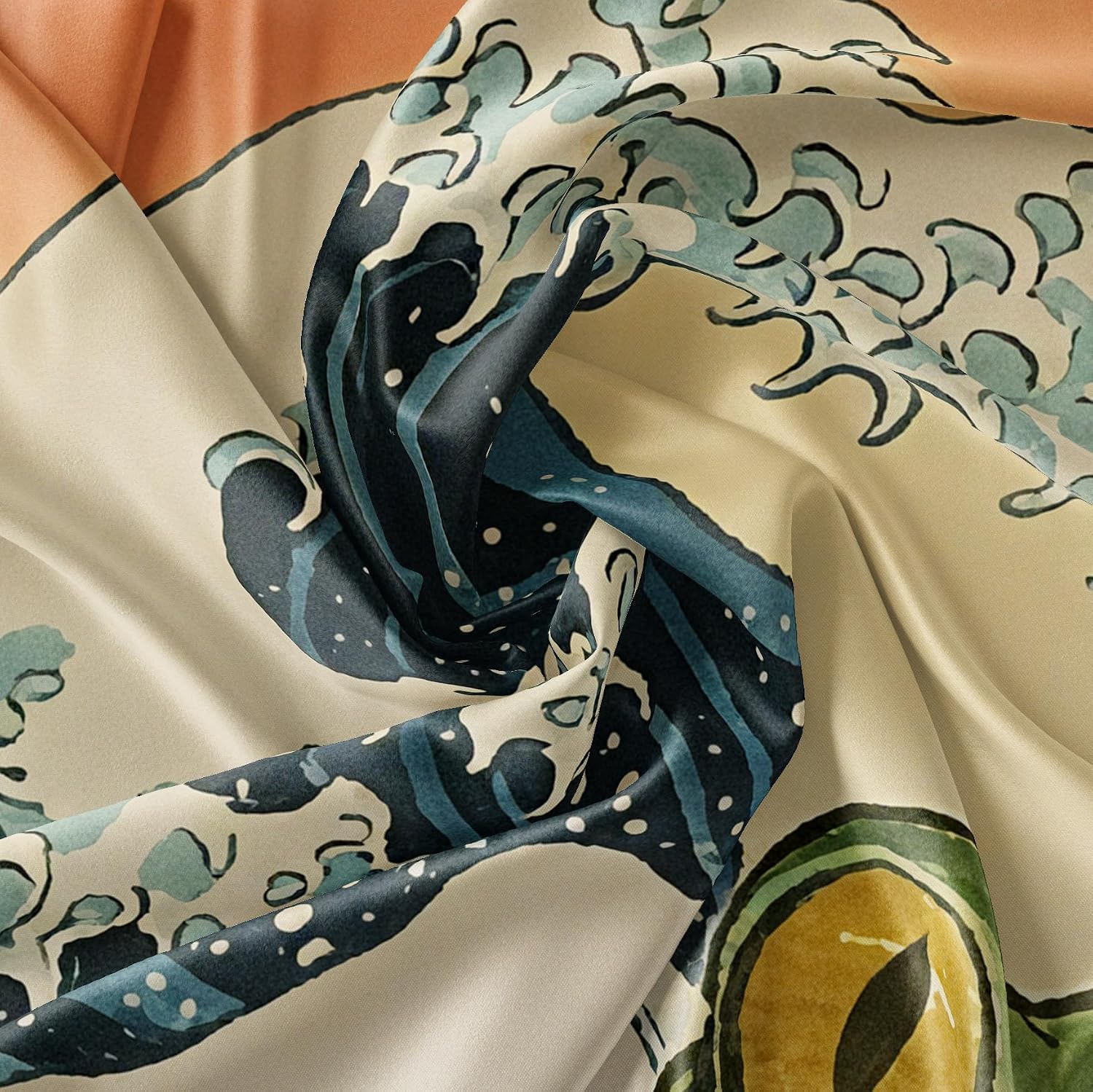 LB Funny Frog Shower Curtain for Bathroom, Cute Animal Vintage Japanese Ocean Waves Traditional Zen Art Fabric Shower Curtain, Modern Abstract Bathroom Shower Curtains Set with Hooks, 72x78 inches