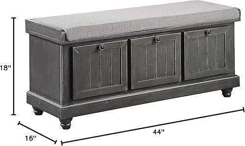 Miniatura 8 de Lexicon Berryessa - Banco de almacenamiento elevador, gris oscuro envejecido