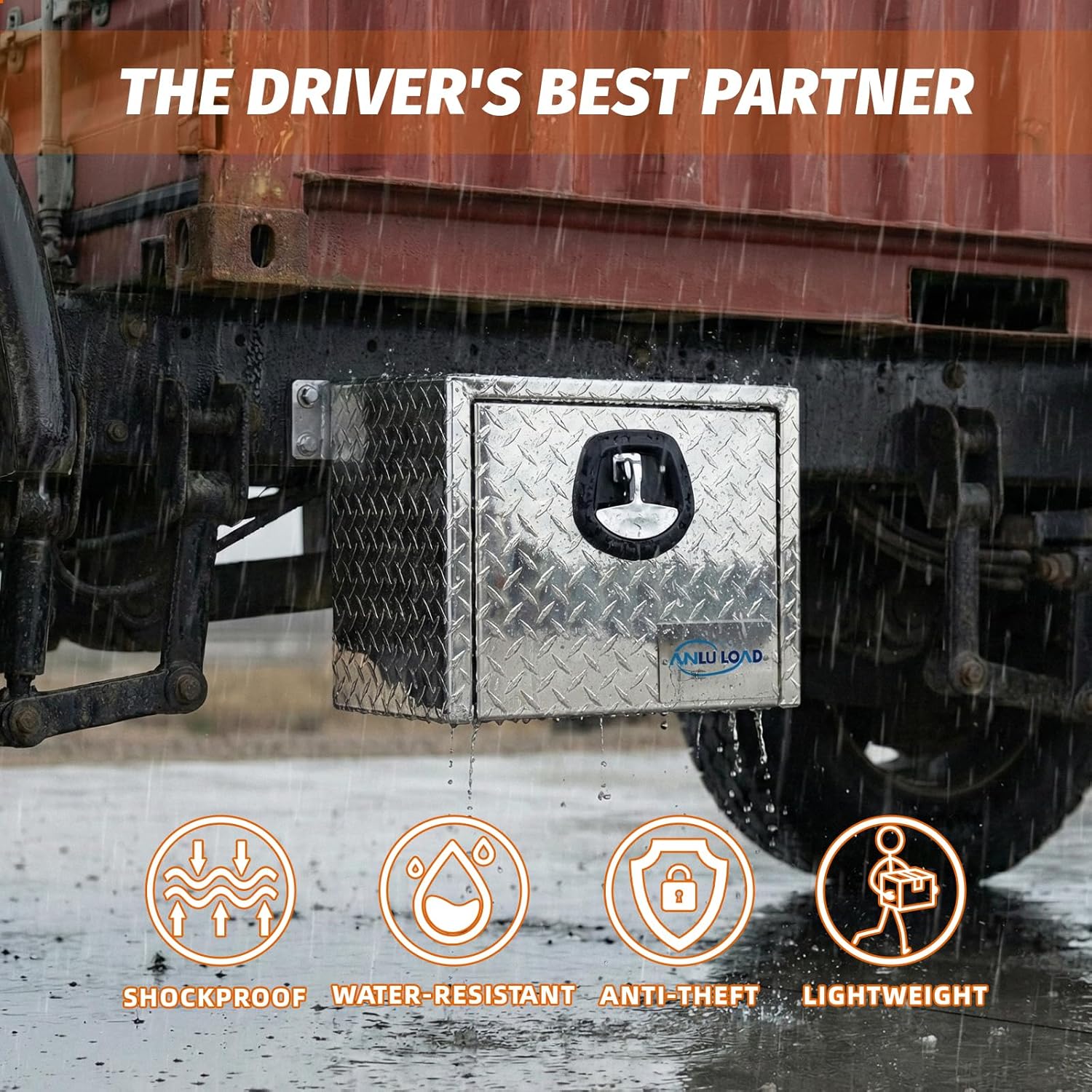 LULU CARGO CONTROL 16 x 12 x 14 Inch Underbody Truck Tool Box, Aluminum Lockable Tool Box for Truck Bed, Side Mount Tool Storage for Trailers & Pickups