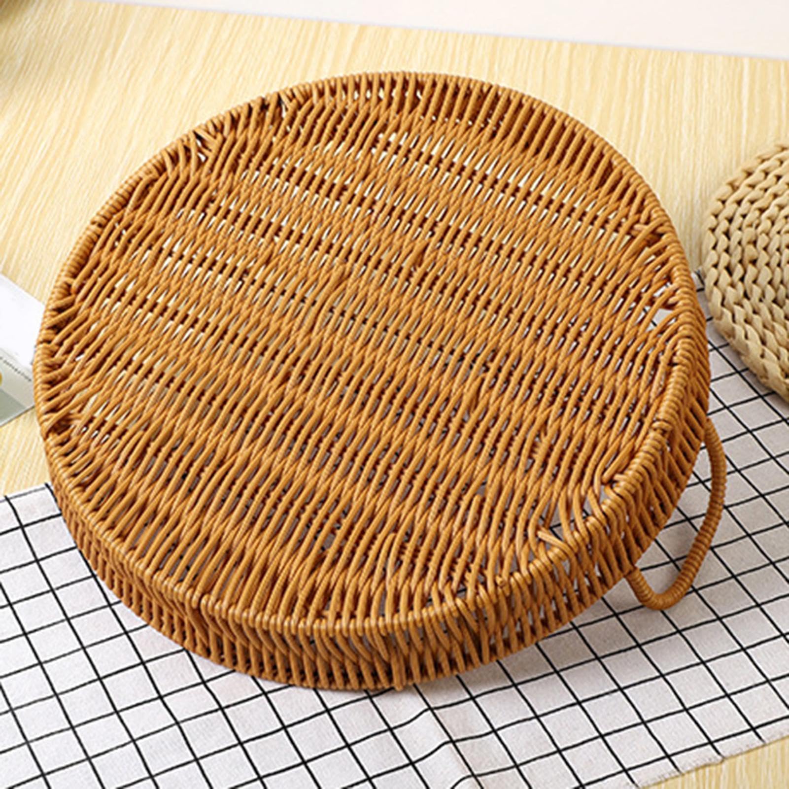 Cesti In Rattan Per Organizzare, Vassoio Organizzatore Leggero, Cesto Picnic In Rattan Artificiale, Leggero Snack Frutta Verdura Uova Bouquet Di Fiori Outdoor Spiaggia Picking Raccolta Cucina Soggiorn