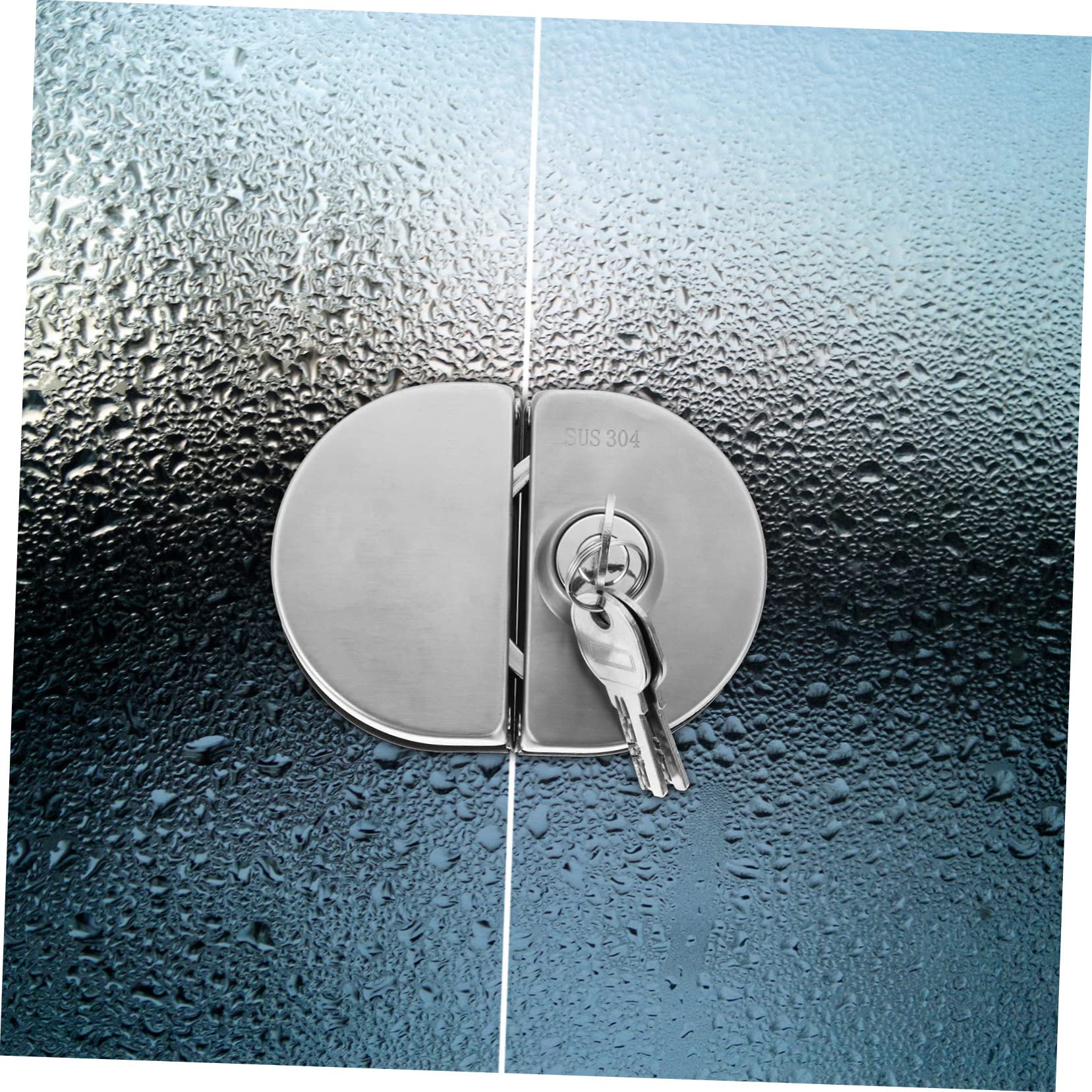 WOONEKY Serrure de Porte Sécurité Renforcée en Acier Inoxydable 304 avec Double Loquet pour Porte Vitrée Double Battant ou Portail D'appartement